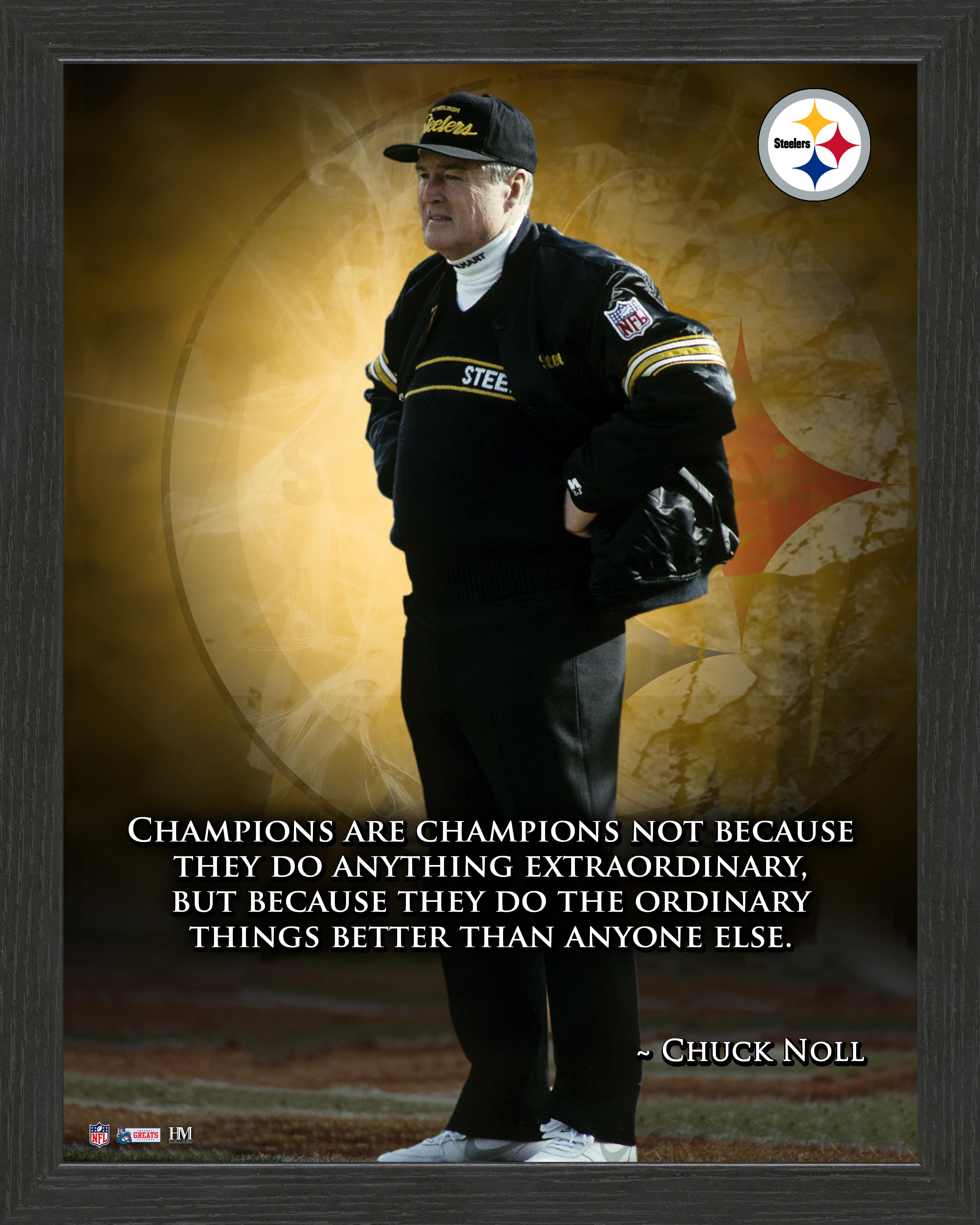 Chuck Noll Motivational Picture Frame - Inspirational Sports Memorabilia for Football Fans, Coaches & Athletes | Perfect for Office, Gym & Man Cave Decor