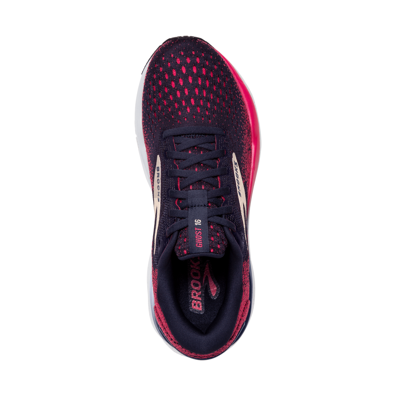Brooks Ghost 16 Women's Running Shoes (B Width) - Peacoat/Raspberry/Apricot | Lightweight Cushioned Sneakers for Road Running, Jogging & Gym Workouts