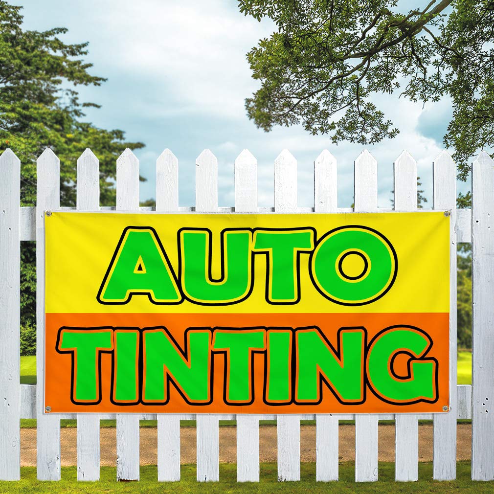 Premium Vinyl Banner - 48x96 Inches, Weatherproof & Durable with 8 Grommets for Easy Hanging | Ideal for Business Signs, Outdoor Advertising, Yard Sales & Industrial Use | Auto Tinting Green for Enhanced Visibility