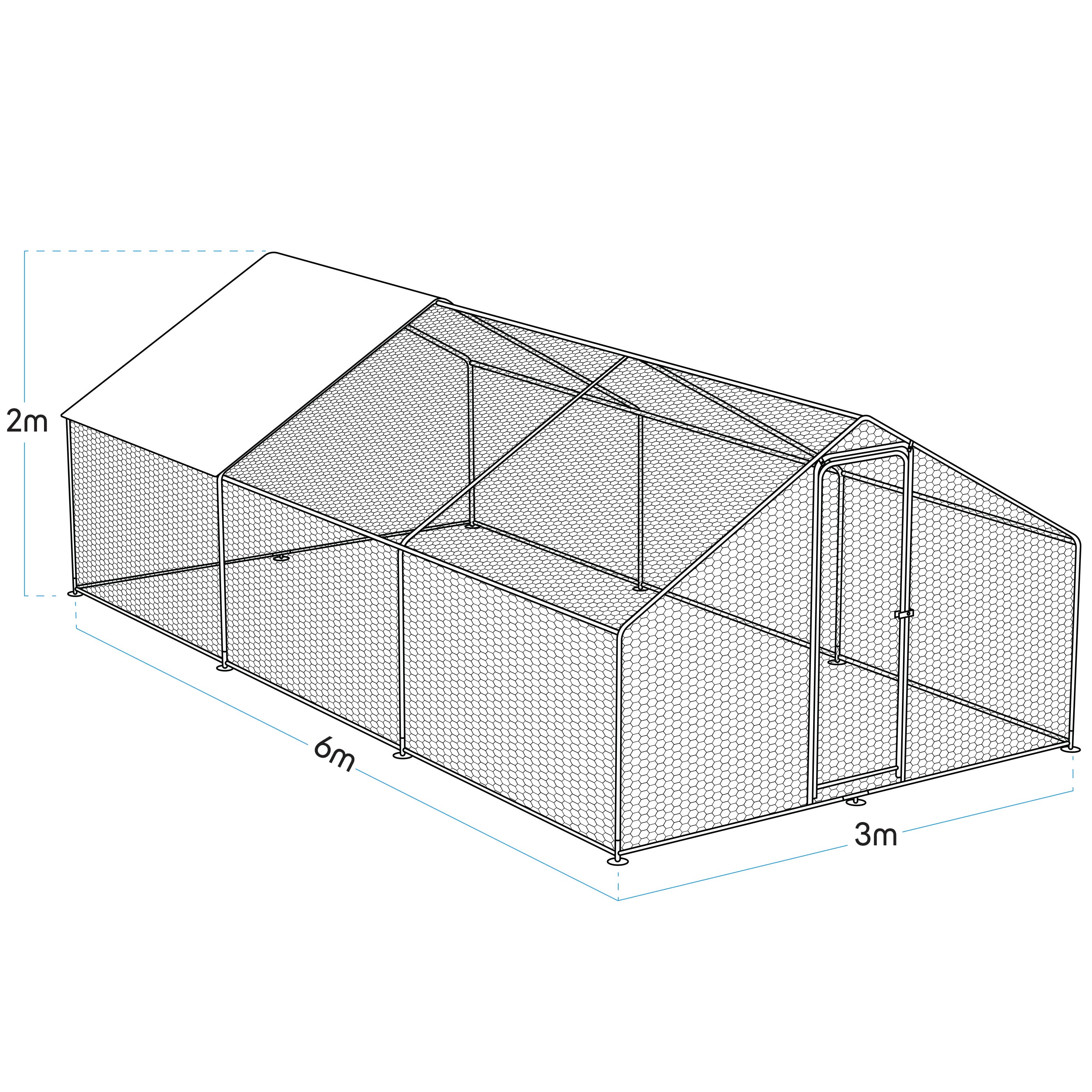 3x6x2m Galvanized Steel Walk-In Chicken Coop with Roof Cover & PVC Coated Wire Mesh - Durable Poultry Enclosure for Backyard, Farm, or Garden Use (Model DG280)