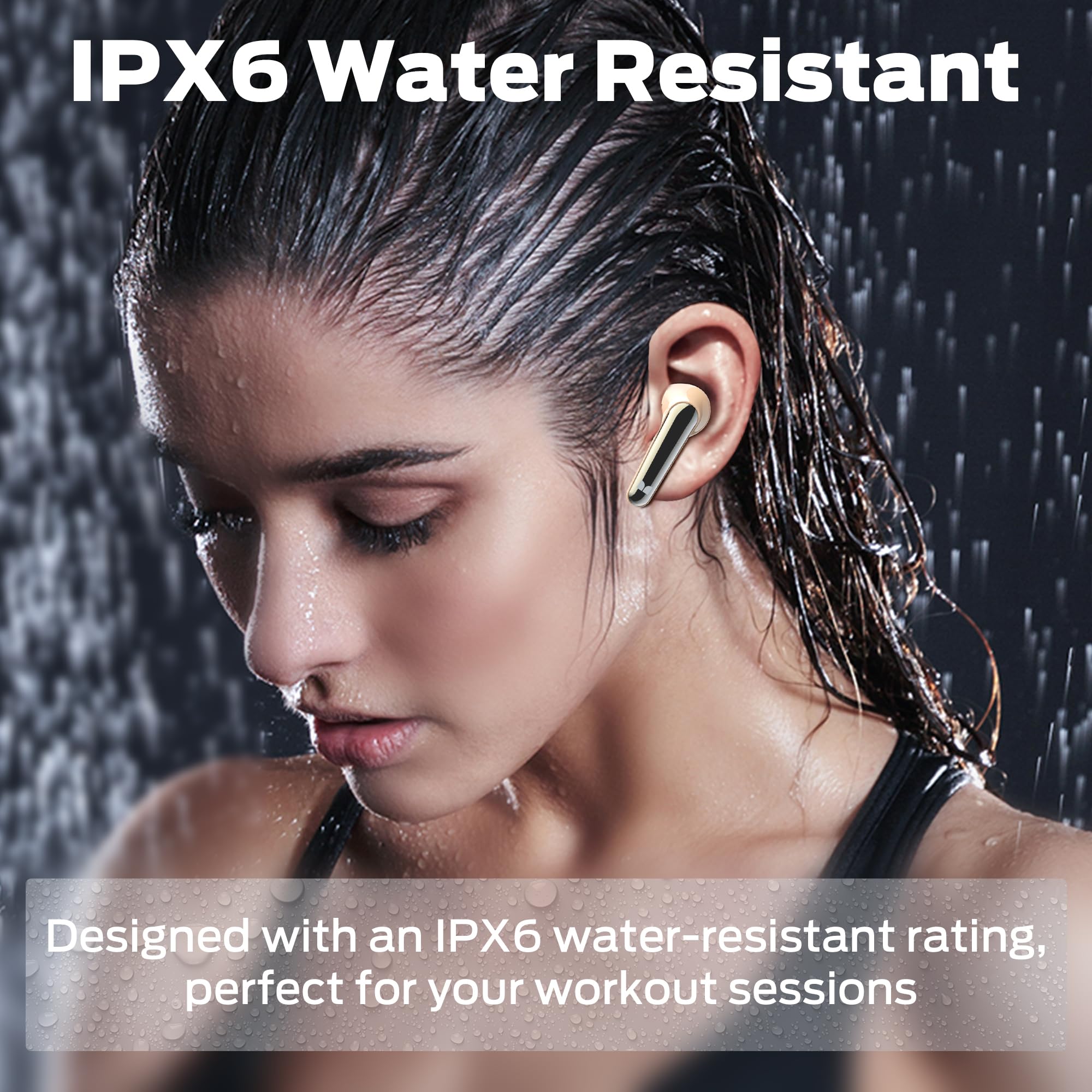Monster N-Lite 203 AirLinks Wireless Bluetooth Earbuds - HiFi Stereo Sound, 30H Playtime, Type-C Fast Charging, HD Call Clarity, Touch Control & IPX6 Waterproof - Perfect for Gym, Running, Travel & Work