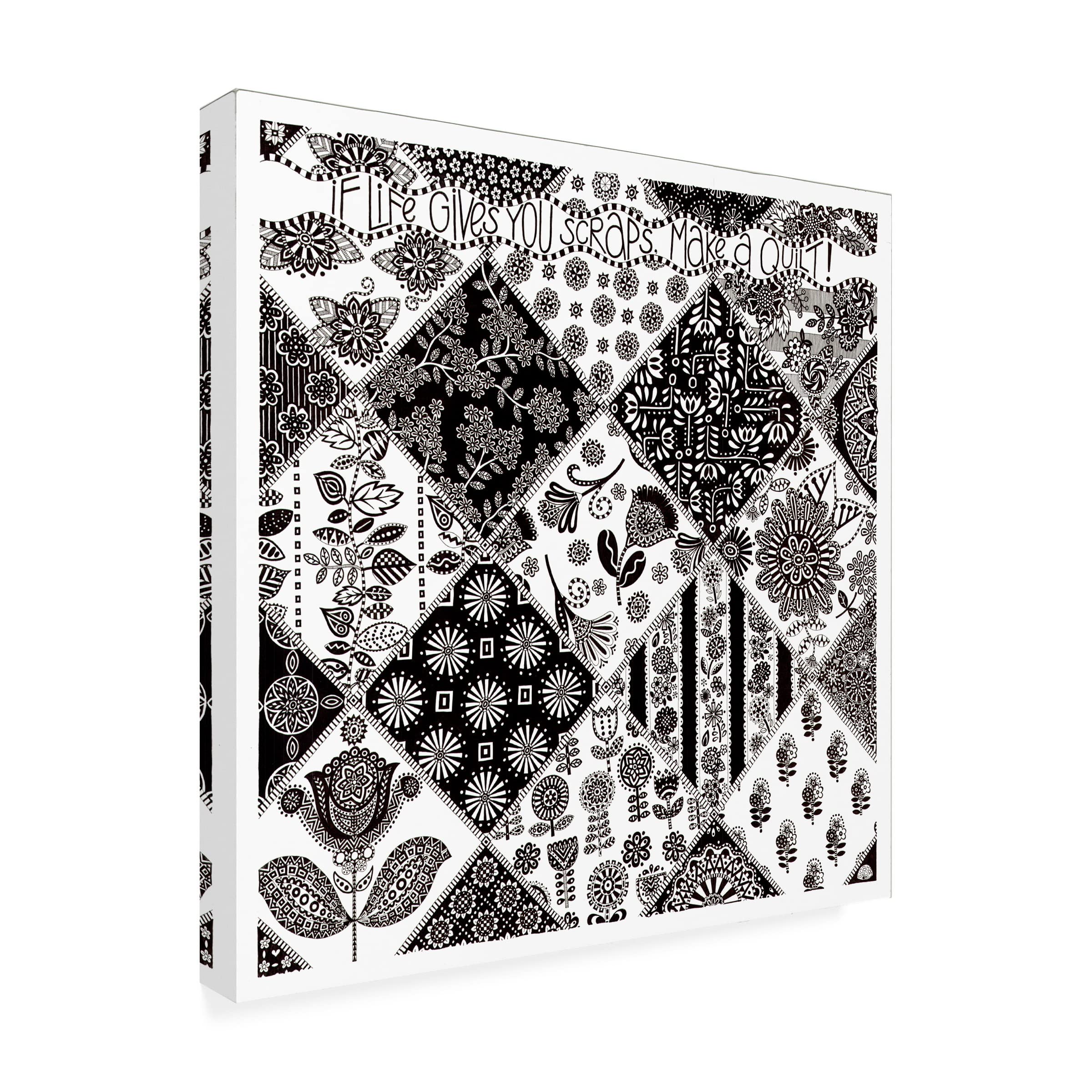 Siobhan 'Quilt' 35x35 Inch Canvas Wall Art - Modern Abstract Painting for Living Room, Bedroom & Office Decor