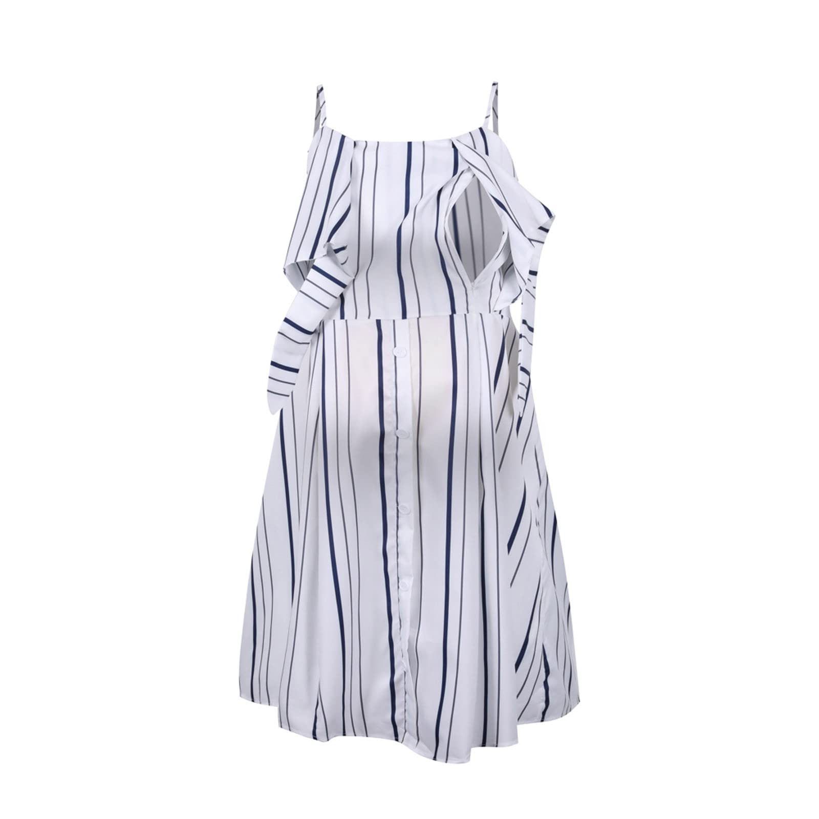 Women's Maternity Nursing Dress - Plus Size Pregnancy Clothes with Ruched Design for Spring & Summer | Comfortable Breastfeeding & Casual Wear for New Moms