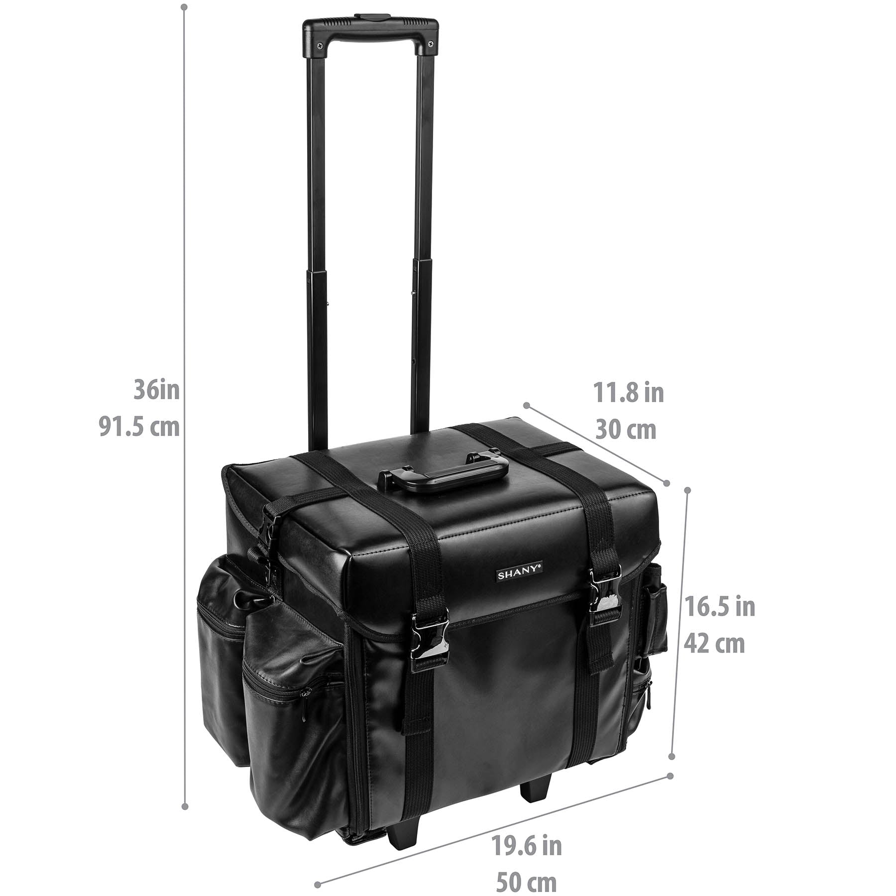Professional Makeup Artist Rolling Trolley Case - Portable Cosmetic Organizer with Free Mesh Bags for Beauty Tools & Supplies | Perfect for Salon, Bridal, and Mobile Makeup Services