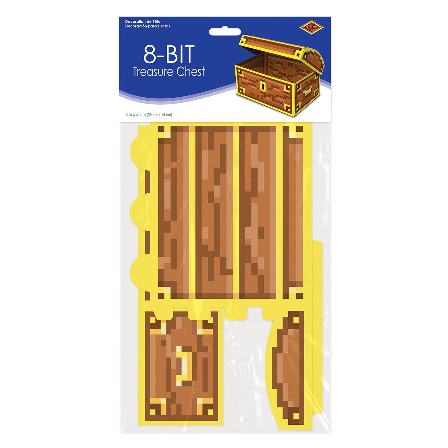 12 Pack Beistle 8 Bit Treasure Chest Party Decorations - Pixel Art Birthday Party Supplies for Gaming Themed Events, Baby Showers & Retro Celebrations
