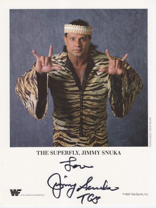 1989 Superfly Jimmy Snuka Autographed Wrestling Figure - Signed Collectible Memorabilia for WWE Fans and Sports Collectors - Perfect for Display, Gifts, and Wrestling Memorabilia Collections