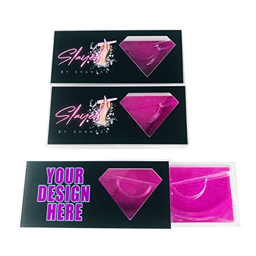 FOXYFOX 20pcs Empty Eyelash Packaging Boxes with Tray - Custom Lash Cases with Diamond Window & Logo - Wholesale Bulk (6-20pcs) | Perfect for Lash Artists, Salons & Beauty Retailers