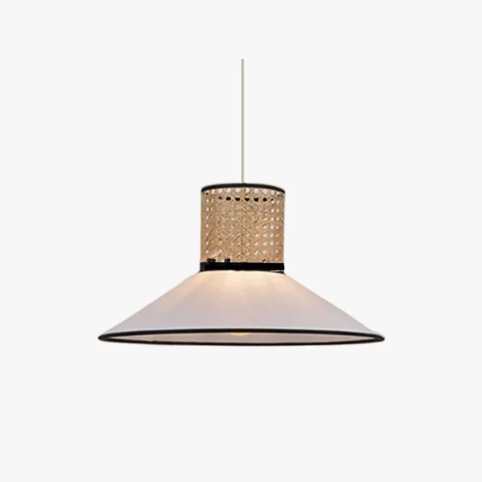 Rattan & PVC Mixed Materials Pendant Light - Modern Boho Ceiling Lighting Fixture for Dining Room, Bedroom, or Living Room Decor