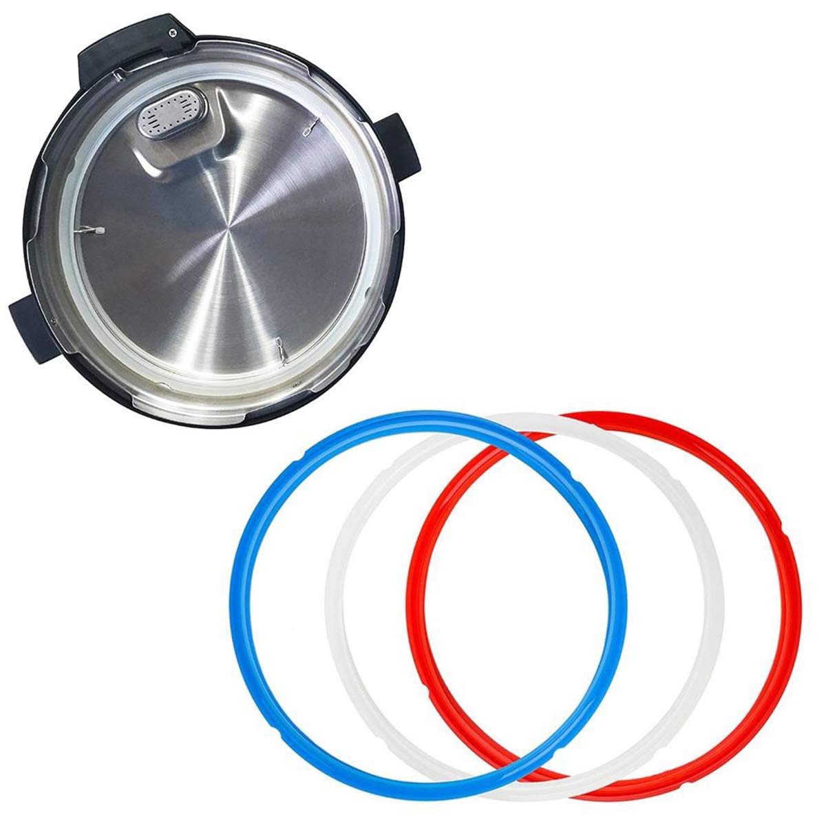 3 Pack Blue Silicone Sealing Ring Gasket Replacement for Instant Pot 4Qt - Compatible with IP-DUO60, IP-LUX60, IP-DUO50 Models | Perfect for Pressure Cooking, Meal Prep & Kitchen Safety