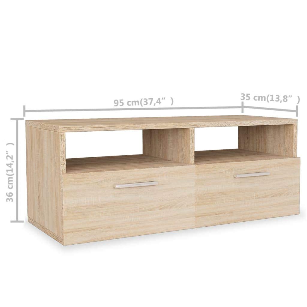 Modern Minimalist TV Stand with Storage, 37.4