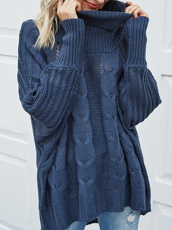 Stylish Batwing Sleeve Turtleneck Sweater for Women - Cozy Winter Fashion & Layering Essential for Office, Dates & Casual Outings