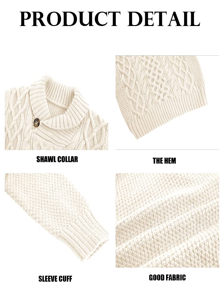 Makkrom Toddler Pullover Sweater - Shawl Collar Cable Knit Long Sleeve Warm Sweater for Boys & Girls | Cozy Winter Fall Spring Outwear for Playdates, School & Family Photos