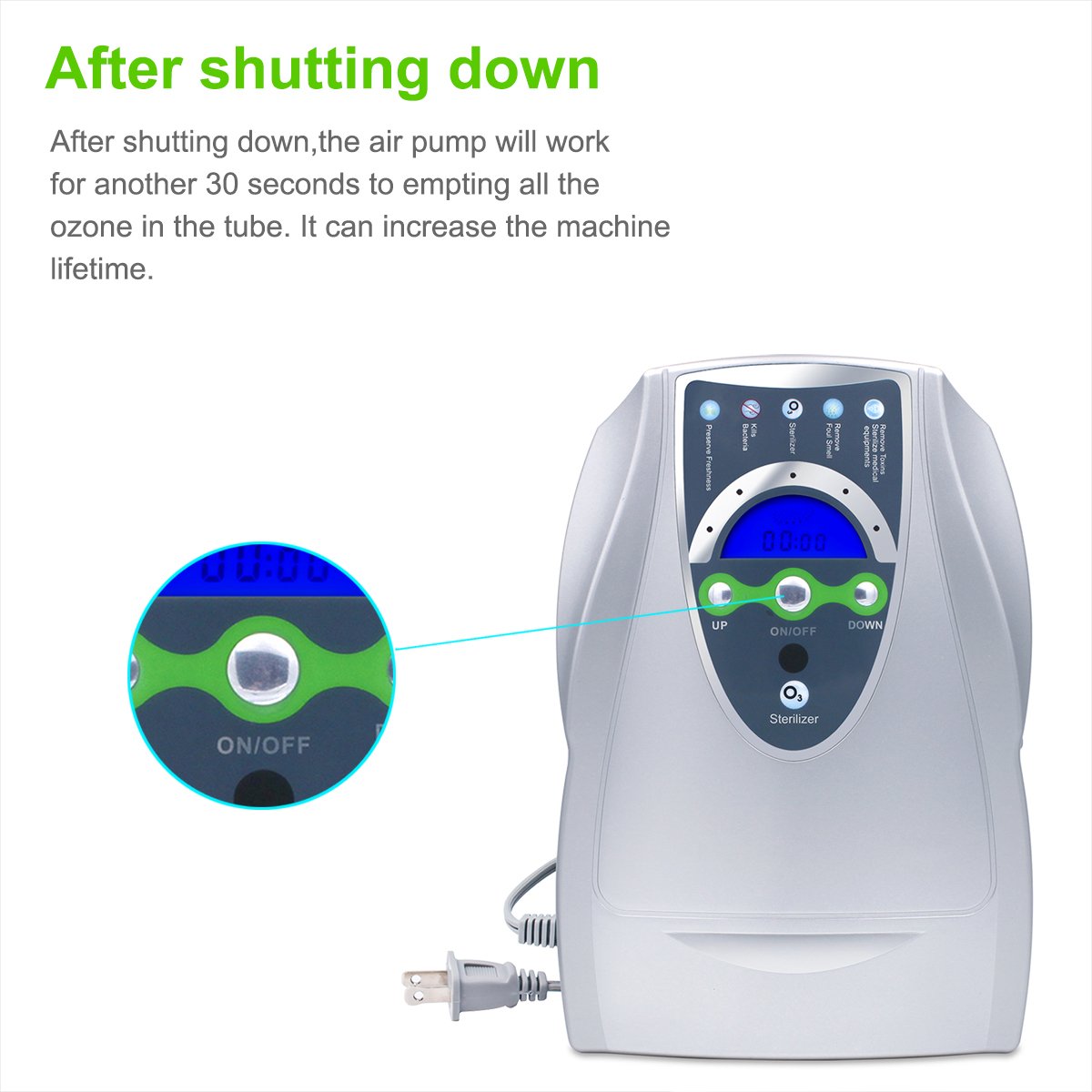 Portable Ozone Generator with Timer - Compact Air Purifier for Home, Office, Room & Hunting Gear | Eliminates Odors, Kills Bacteria & Freshens Air | Perfect for Pet Areas, Smoke Removal & Travel Use