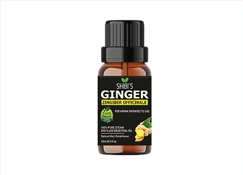 **Shib's Pure Ginger Essential Oil 15ml - 100% Natural for Aromatherapy, Skin Care, Soap Making & Energy Boost - Perfect for Diffusers, Massage & DIY Beauty**