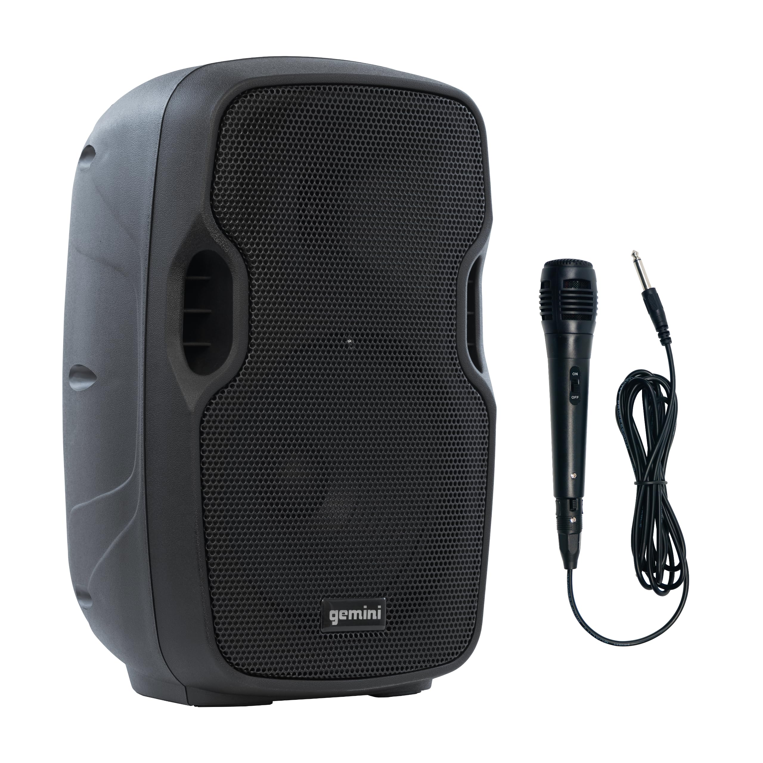 Gemini 8” 500W Wireless Bluetooth PA Speaker with Mic & Guitar Inputs - Portable Battery-Powered Pro Audio System with Echo, USB/SD/FM for Live Performances, Karaoke Singing, Outdoor Parties & Events