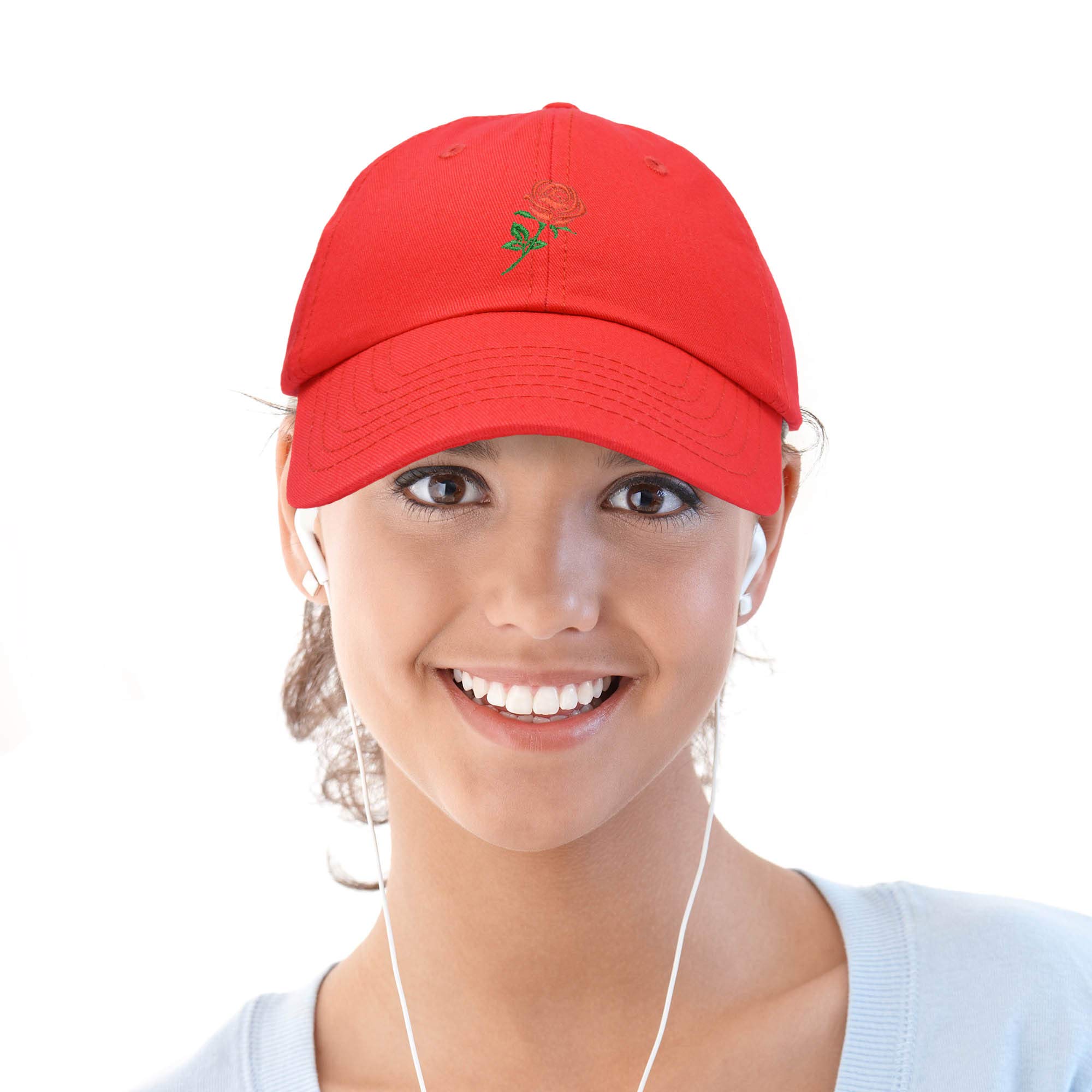 Premium Embroidered Red Rose Baseball Cap for Women - Stylish Fashion Hat for Outdoor Activities, Sports & Casual Wear