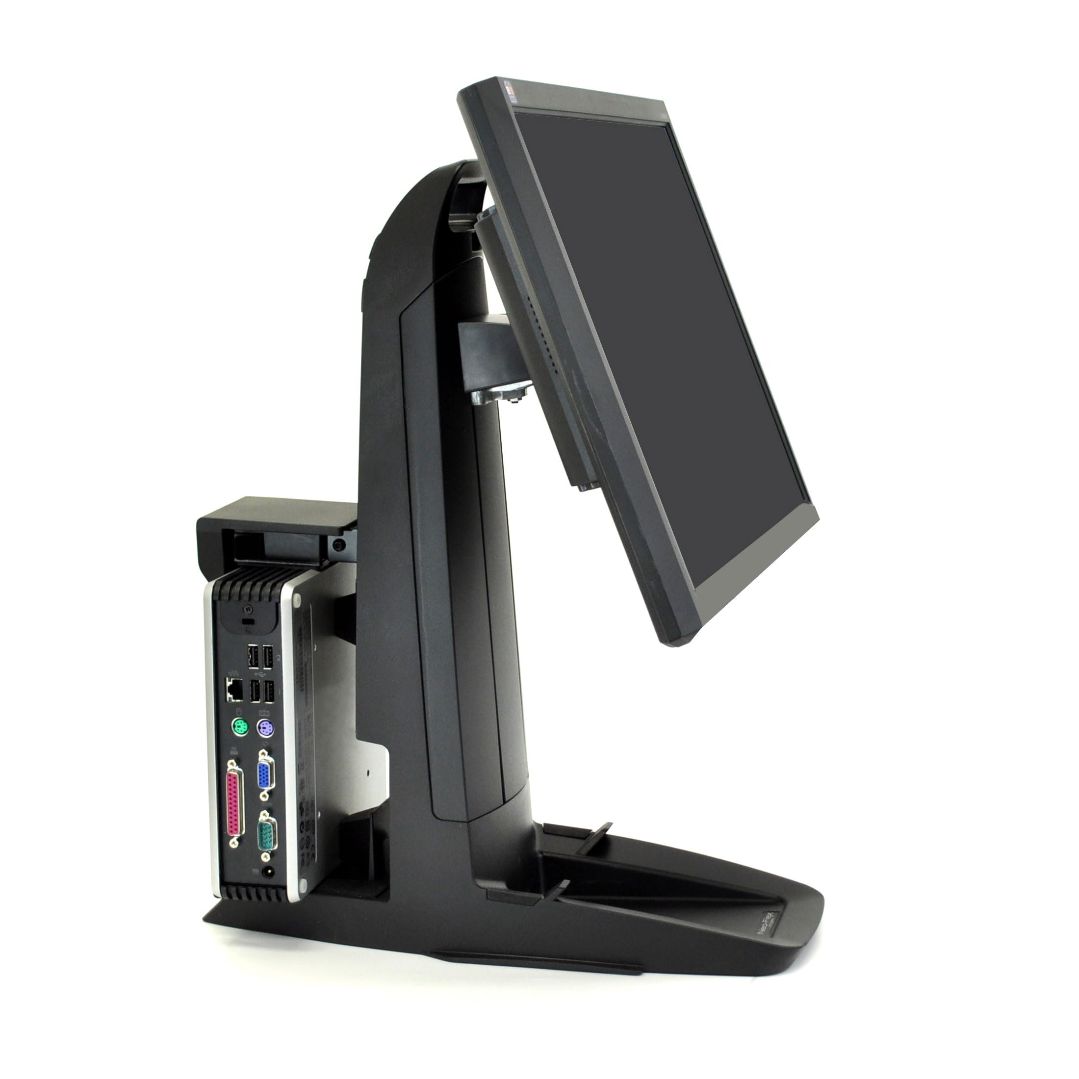 Neo-Flex All-in-One Adjustable LCD Monitor Stand with Secure Clamp for Small Form Factor (SFF) Systems - Perfect for Home Office, Gaming Setup & Workspace Ergonomics