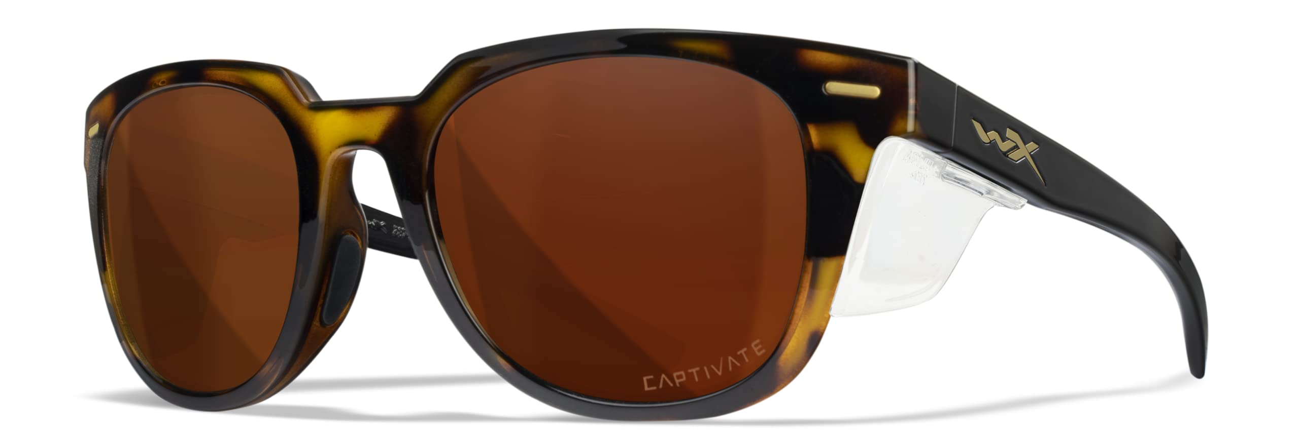 Wiley X Ultra Captivate Polarized Sunglasses for Women - Safety Glasses with UV Protection for Shooting, Fishing, Biking & Extreme Sports - Gloss Demi Black Frames & Copper Lenses - Perfect for Outdoor Adventures, Sports & Daily Wear