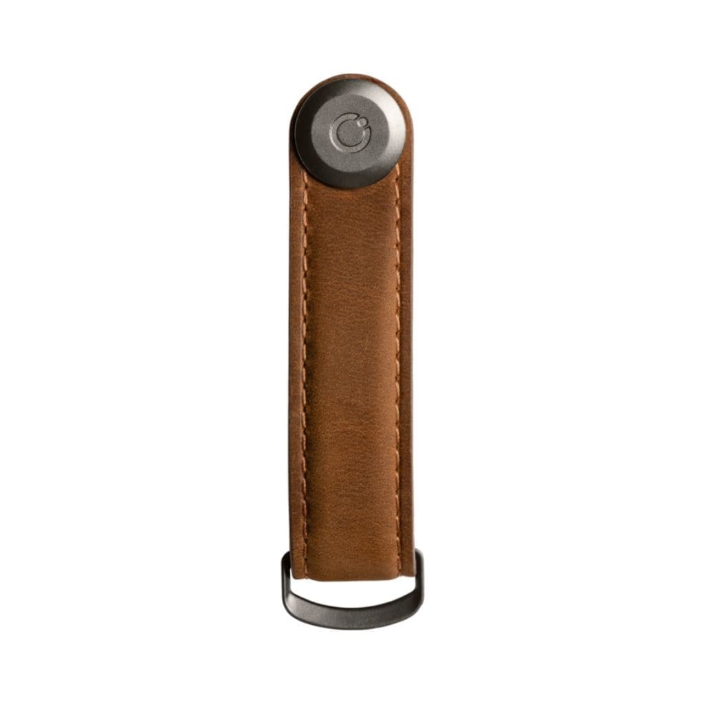 Orbitkey Leather 2.0 Key Organizer - Premium Crazy Horse Chestnut Brown Key Holder for Men & Women - Perfect for Home, Office, and Travel Organization