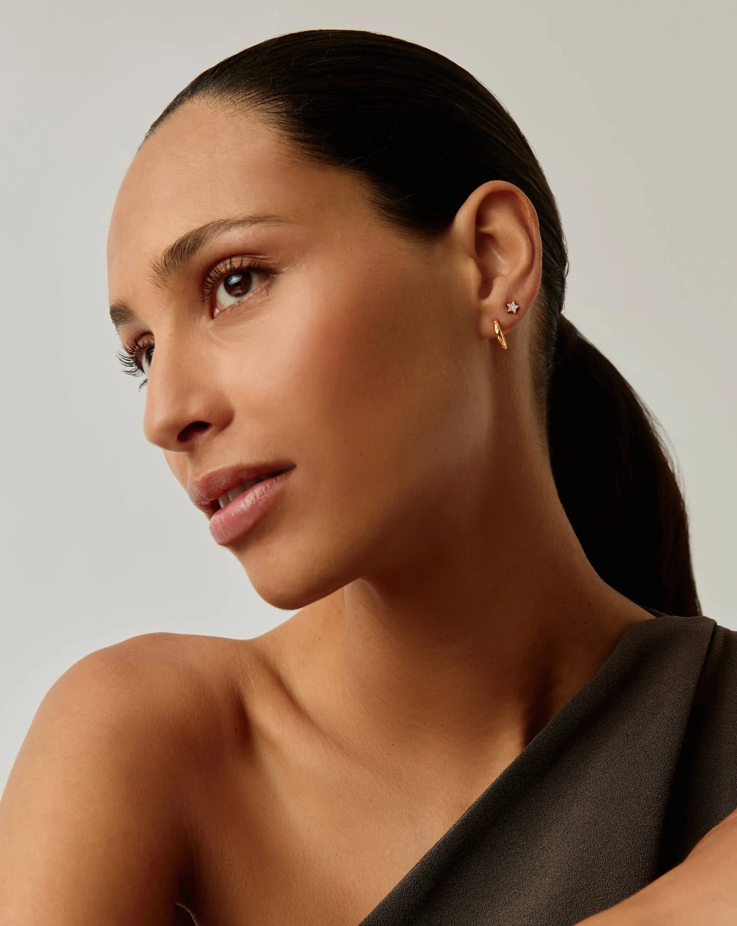 Mini Solar Studded Hoop Earrings for Women - Gold & Silver Small Hoop Earrings - Dainty Everyday Jewelry for Casual Wear, Office & Date Night