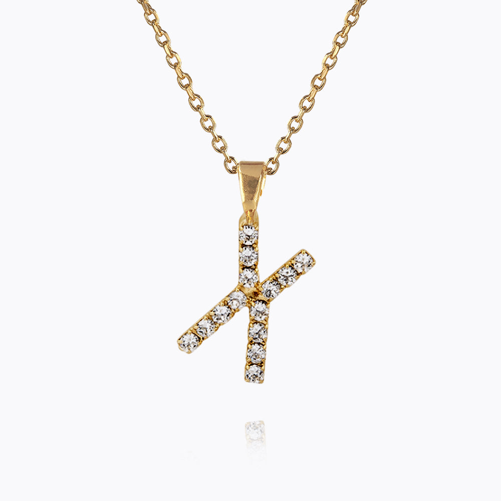 Personalized Mini Letter Necklace with Genuine Crystals - Custom Initial Pendant Jewelry for Women, Gift for Her, Birthday, Anniversary, Valentine's Day