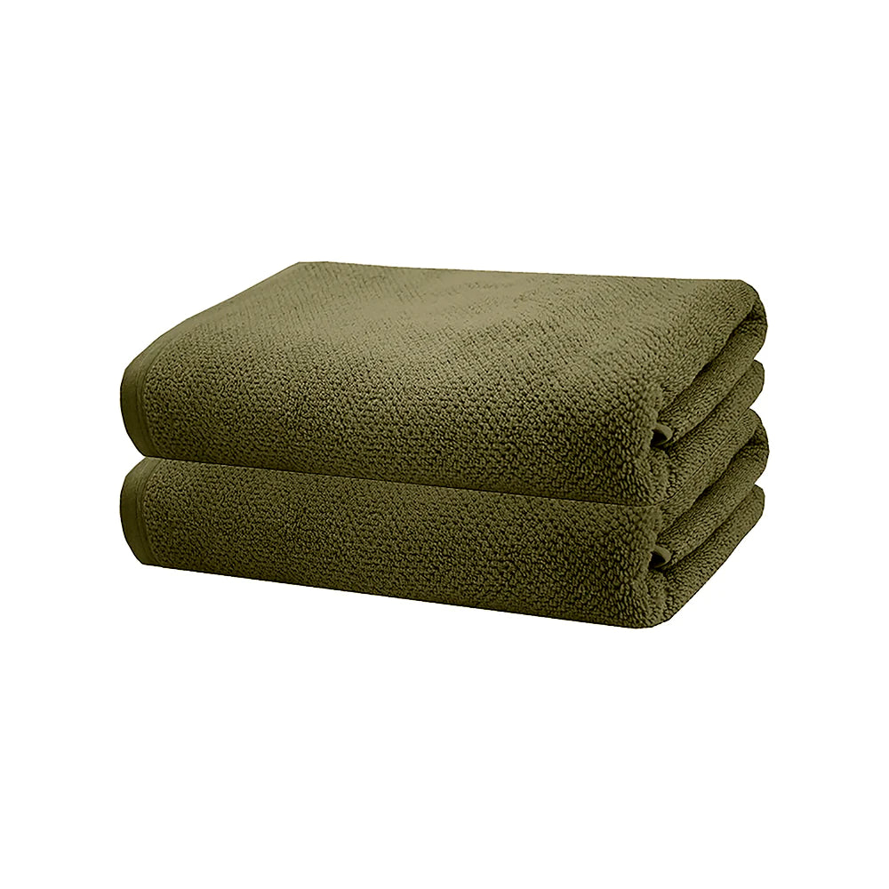 Angove 2-Pack Premium Bamboo Olive Bath Towels - Soft, Absorbent & Eco-Friendly for Spa, Bath & Beach Use