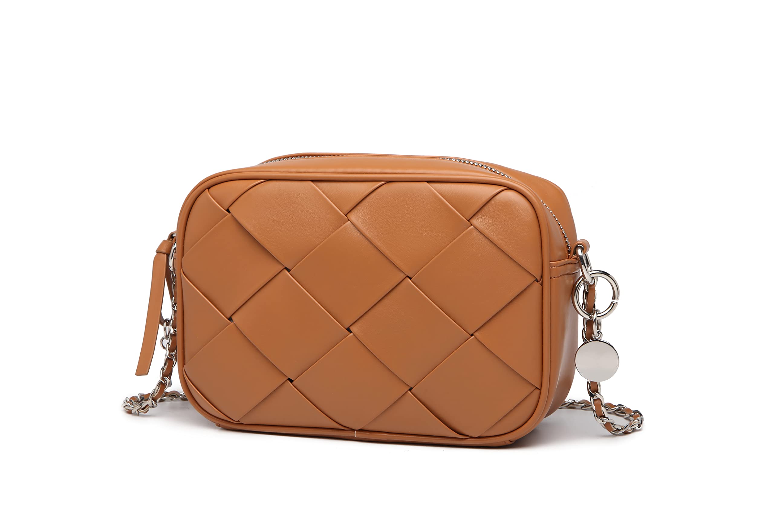 Stylish Woven Crossbody Handbag for Women - Small Chain Shoulder Messenger Bag with Wallet Pocket - Perfect for Work, Travel & Everyday Use