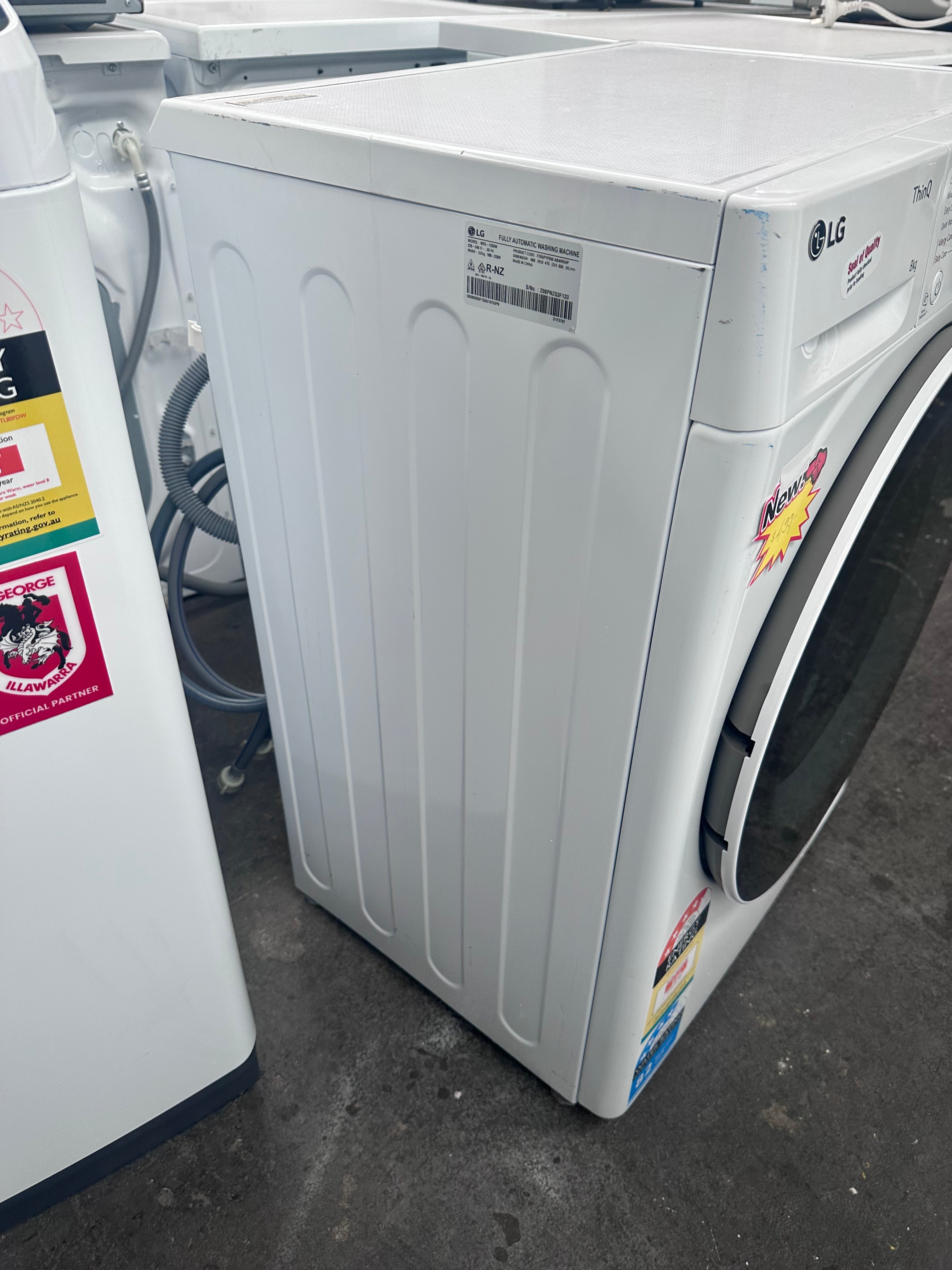 LG 8kg Front Load Washing Machine [Certified Refurbished] - Slimline Design Fits Perfectly Under Countertops | Ideal for Apartments, Small Laundry Rooms & Space-Saving Solutions
