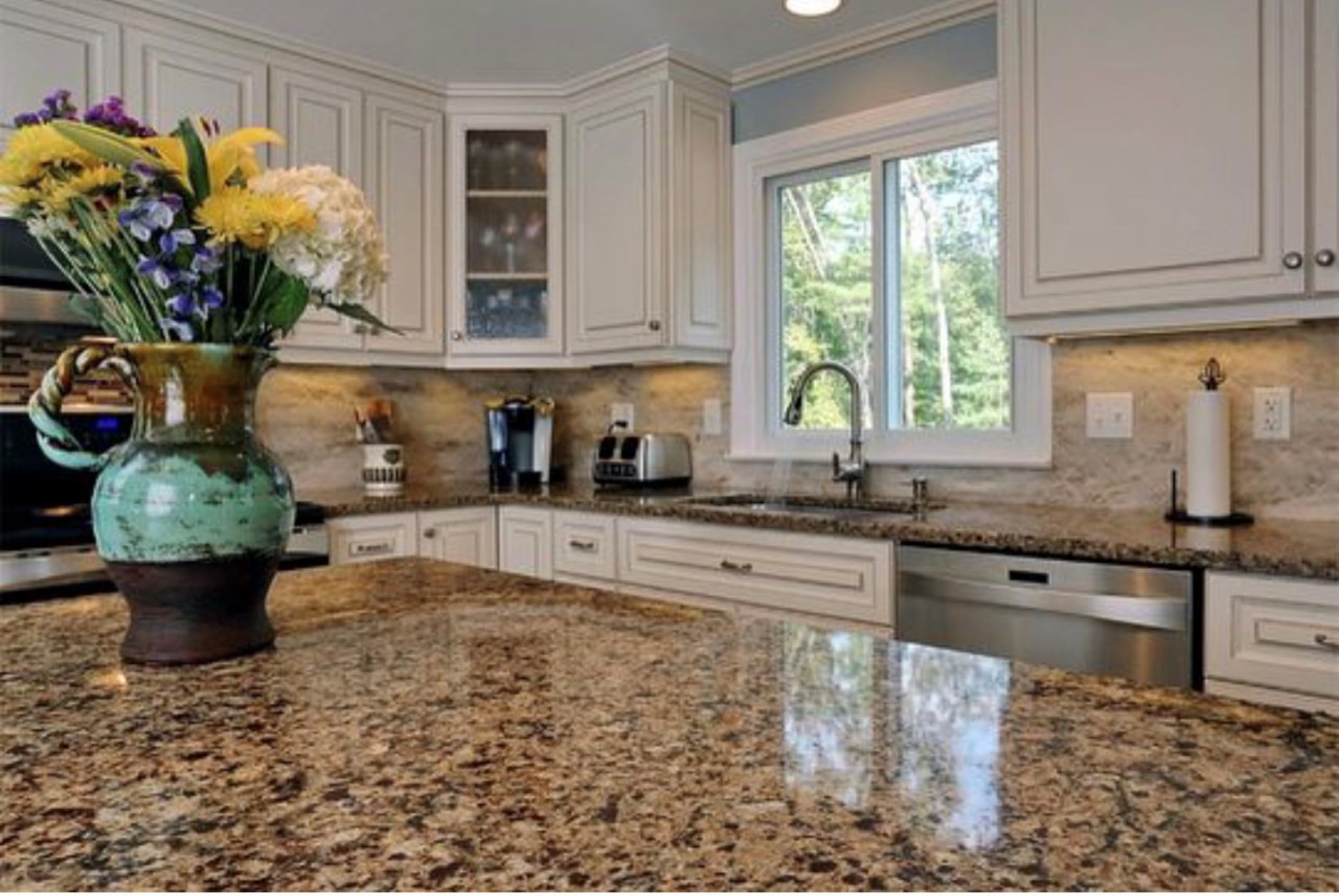 EZ FAUX DECOR Granite Peel & Stick Countertop Film - Waterproof Heat-Resistant Self-Adhesive Vinyl for Kitchen Countertops, Cabinets, Tables (36