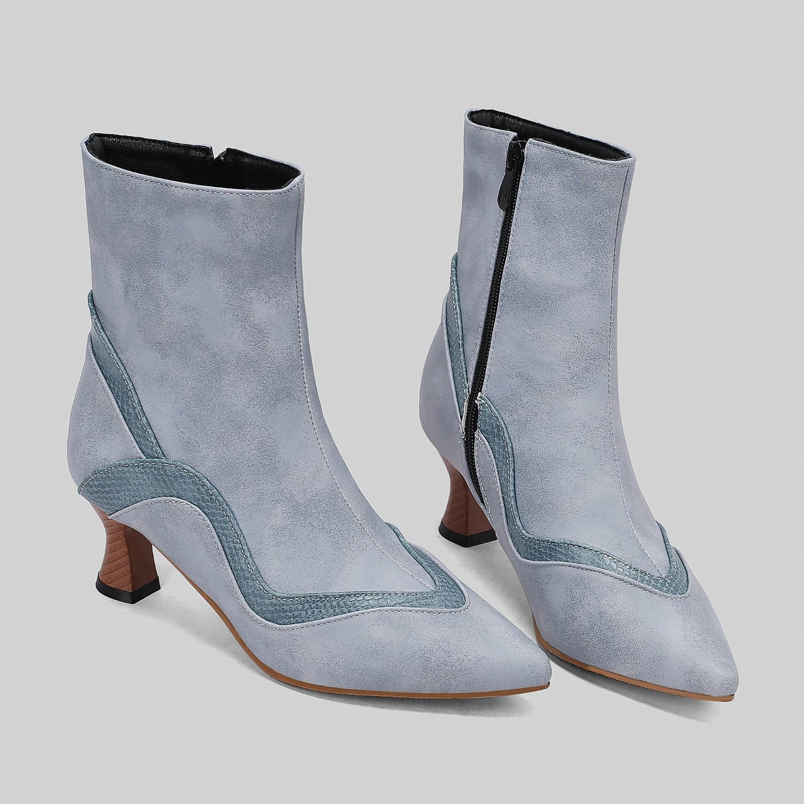 Stylish Side Zipper Ankle Boots for Women - Classic Fall Winter Fashion Boots with Comfortable Fit - Perfect for Office, Club & Casual Outfits