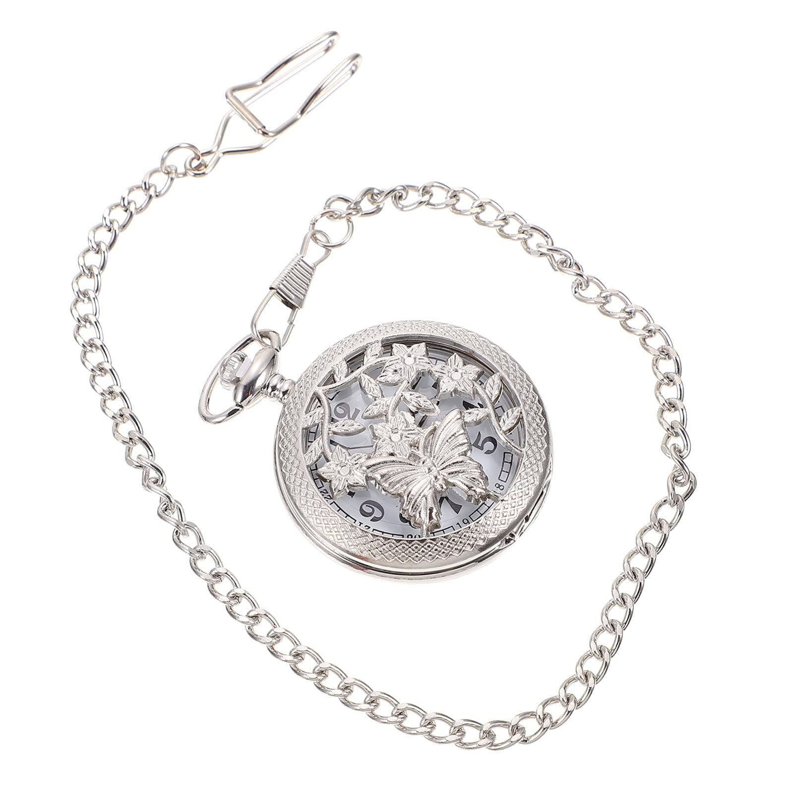 Vintage Antique Hollow Openwork Pocket Watch with Chain - Retro Floral Design for Men & Women | Perfect for Steampunk, Cosplay, and Collector's Display
