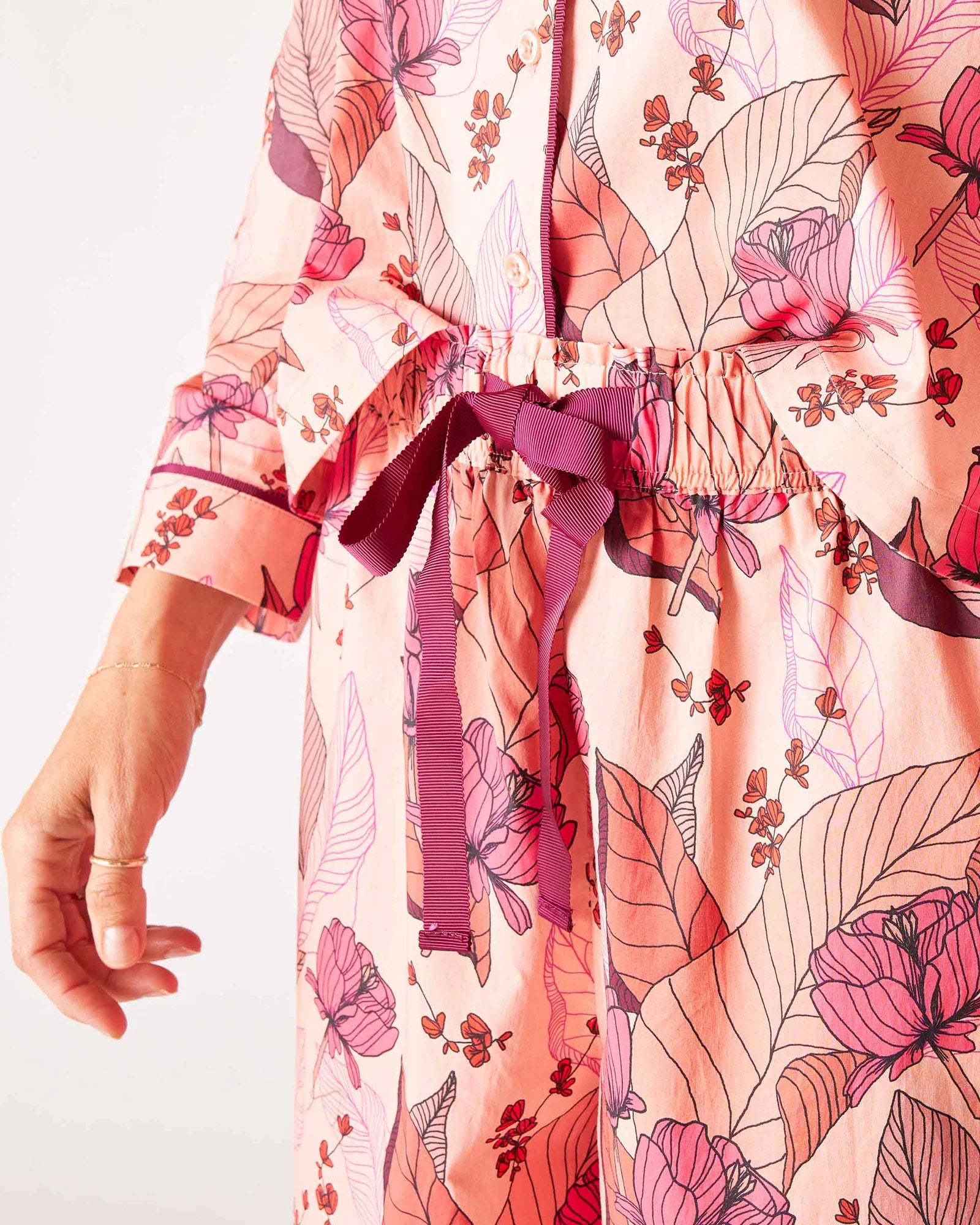 Luxury Rosewood Secret Garden Pajama Set for Women - Soft Sleepwear & Loungewear - Perfect for Relaxing at Home, Spa Days & Cozy Nights