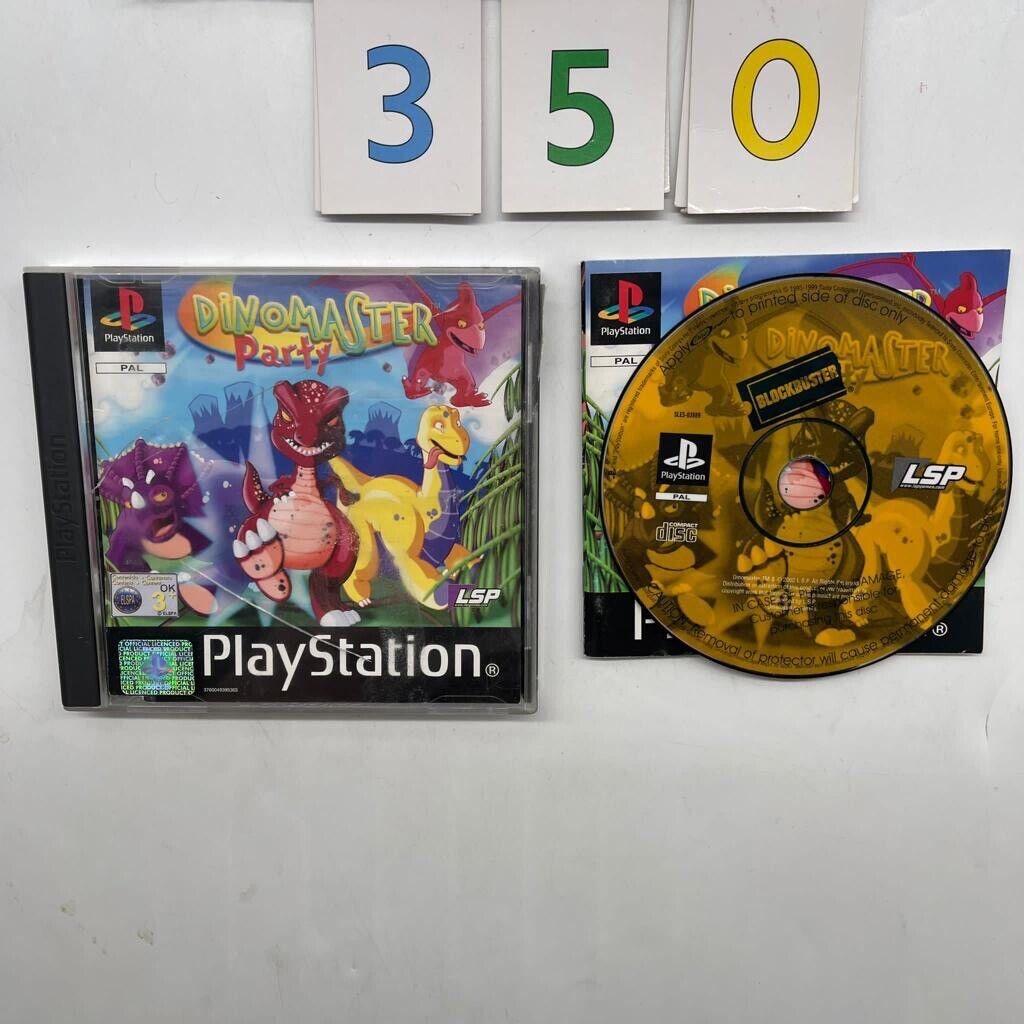 Dinomaster Party PS1 Game for Playstation 1 with Original Manual - PAL Version | Classic Retro Gaming for Collectors & Nostalgic Players