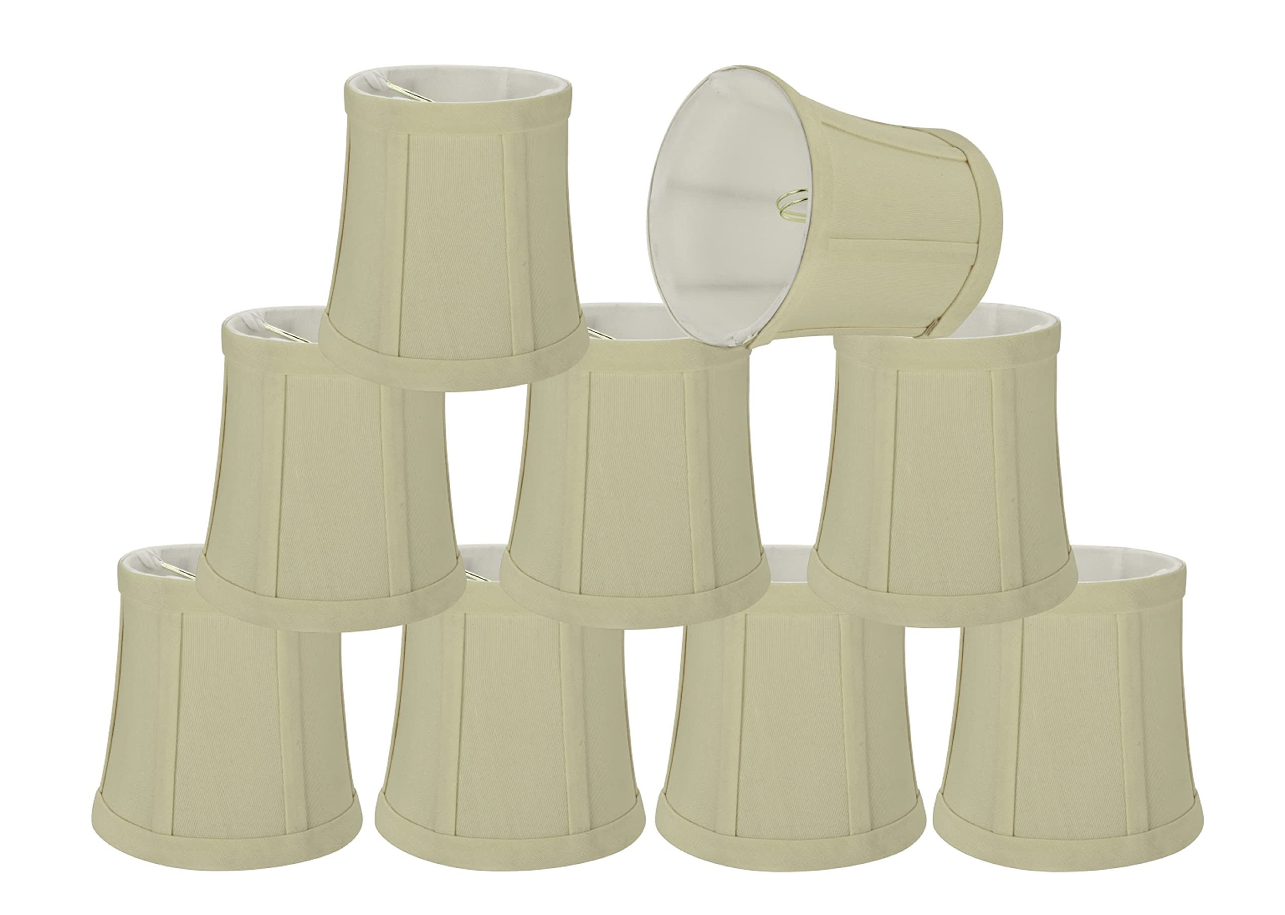 Aspen Creative 30362-9A Clip-On Bell Chandelier Lamp Shade Set of 9 - Beige, 4