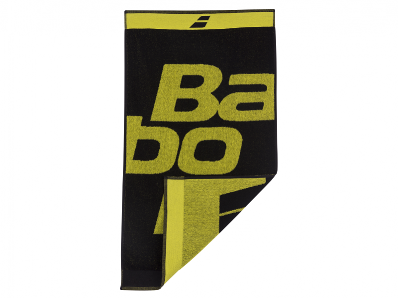 Babolat Medium Tennis Towel - Absorbent & Quick-Drying Sports Towel for Gym, Workout & Tennis Matches (Black/Yellow)