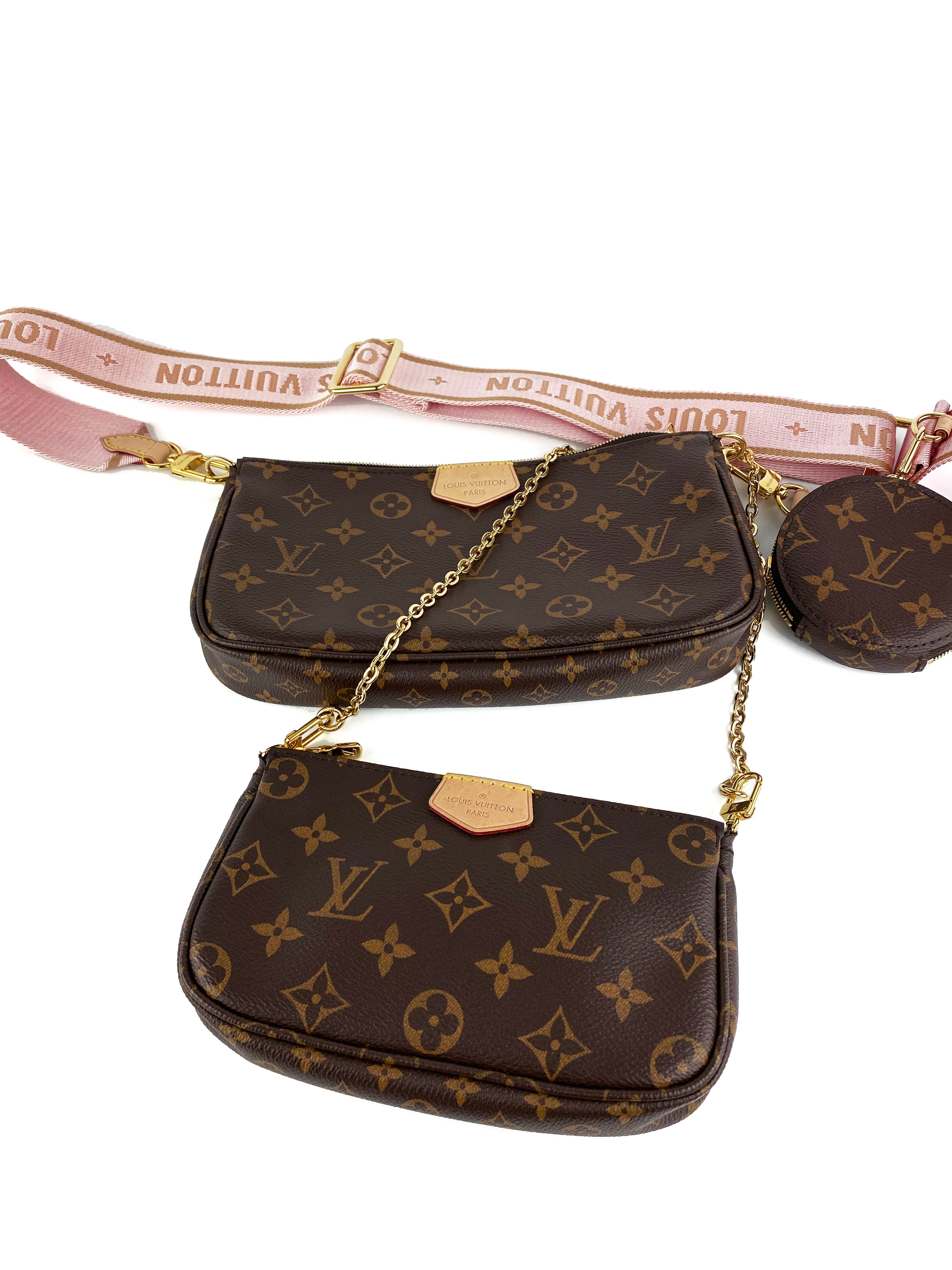 Louis Vuitton Rose Clair Multi Pochette Bag - Luxury Crossbody Purse for Women | Fashionable Shoulder Bag for Daily Use, Date Night & Travel Accessories