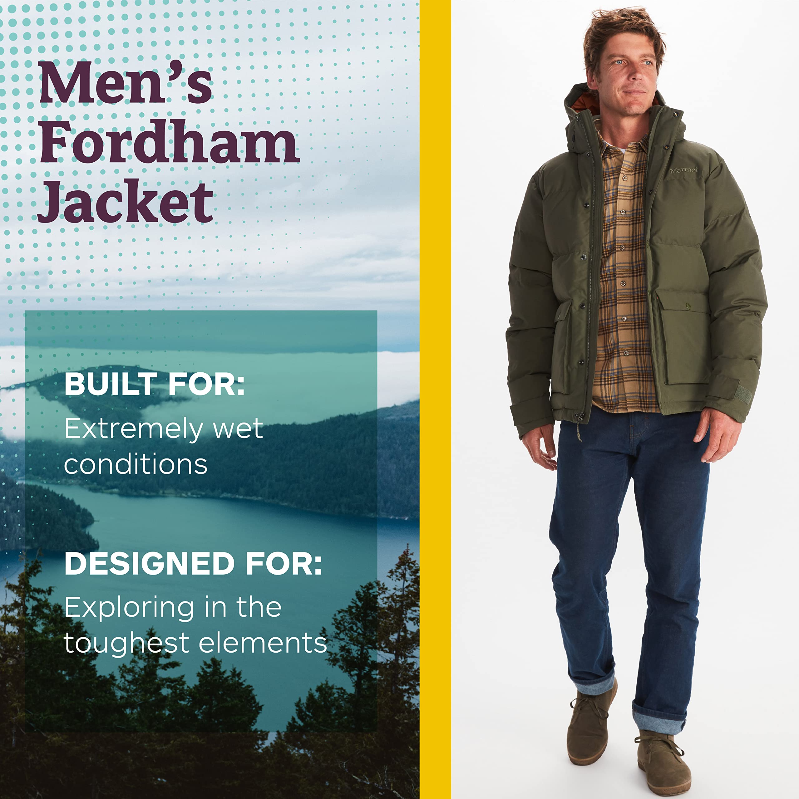 MARMOT Men's Fordham 700-Fill Waterproof Down Jacket - Lightweight Insulated Puffer Coat for Winter Hiking, Skiing & Outdoor Adventures
