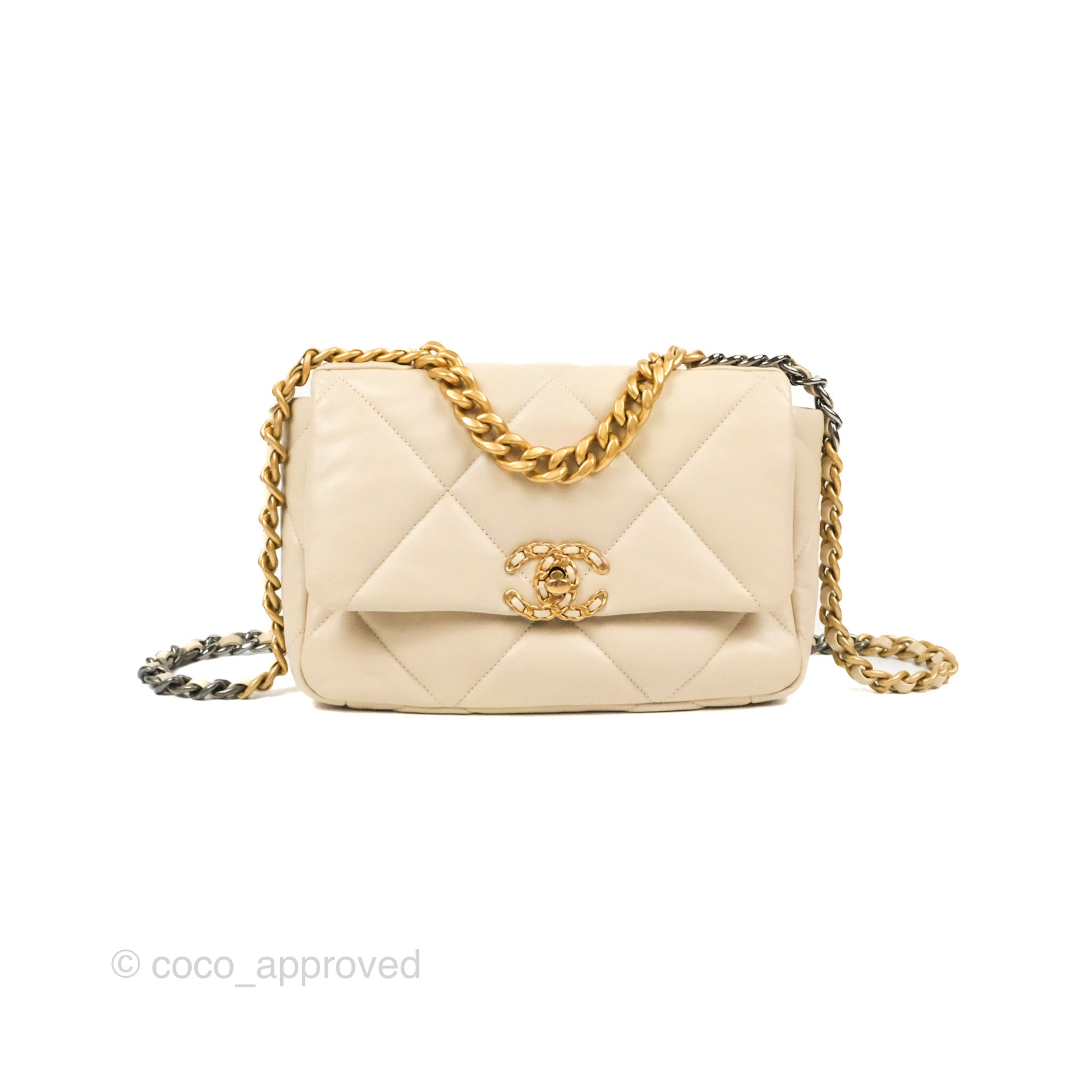 Chanel 19 Small Handbag in Ivory Beige with Mixed Hardware - Luxury Crossbody Bag for Women, Perfect for Everyday Use & Special Occasions
