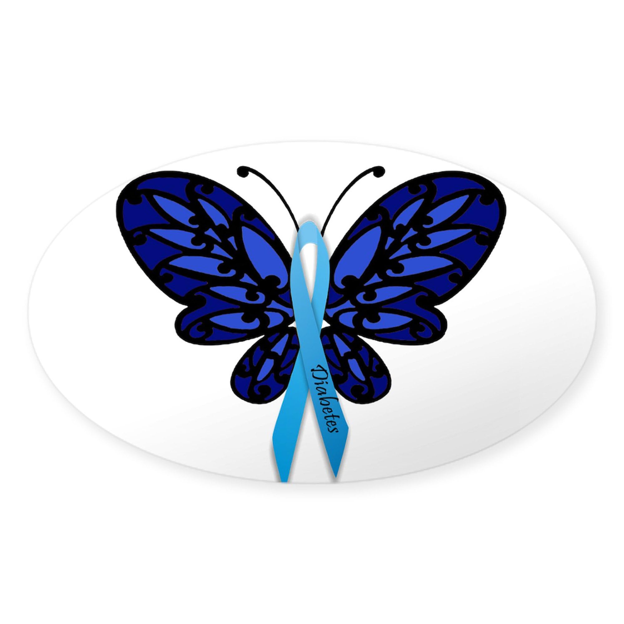 Diabetes Awareness Car Sticker - Oval Bumper Decal for Cars & Laptops