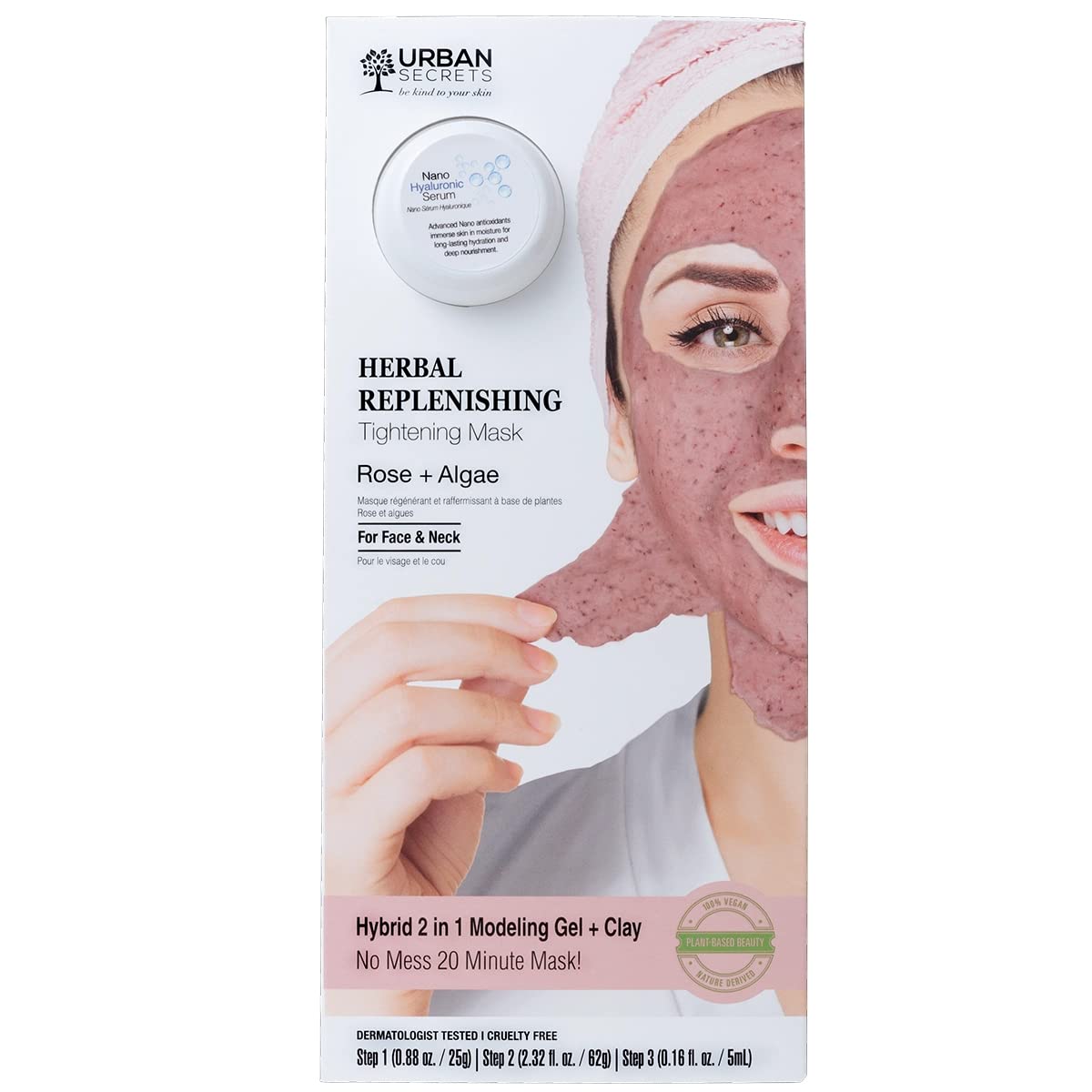 Rose & Algae Herbal Replenishing Tightening Hybrid Mask - 3.36 oz | Hydrating & Firming Face Mask for Glowing Skin | Perfect for Spa Nights & Self-Care Routines