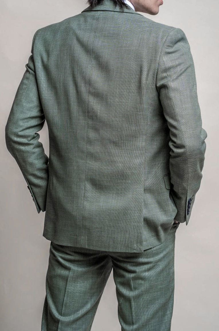 Cavani Miami Men's Sage Green Blazer Jacket - Slim Fit Casual Sports Coat for Weddings, Business & Office Wear