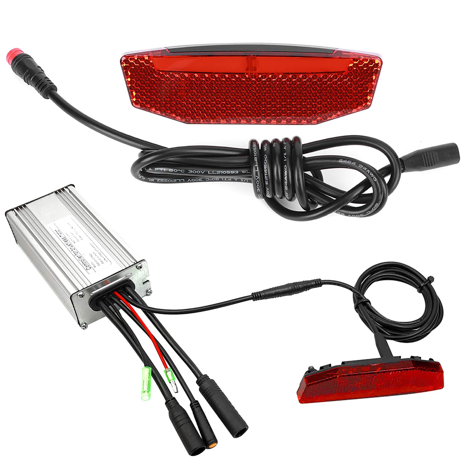 LED Tail Light for Bikes - 2 Pin Red Warning Light with Connector | Durable Riding Equipment for Night Cycling & Safety