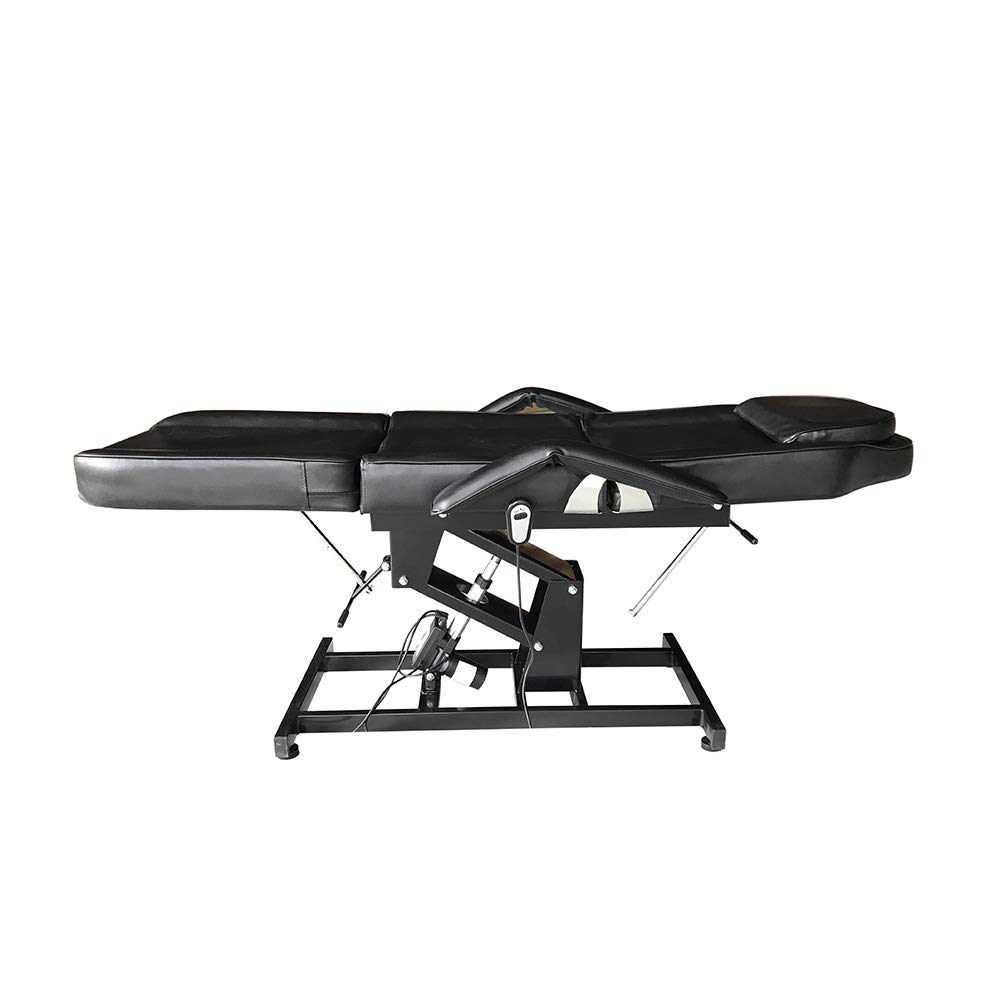 PALDIN 3-Section Adjustable Electric Massage Table - Professional Salon Recliner for Facial, Tattoo & SPA Treatments - Includes 2 Packages (White/Black) - Perfect for Beauty Clinics, Home Massage & Relaxation Therapy