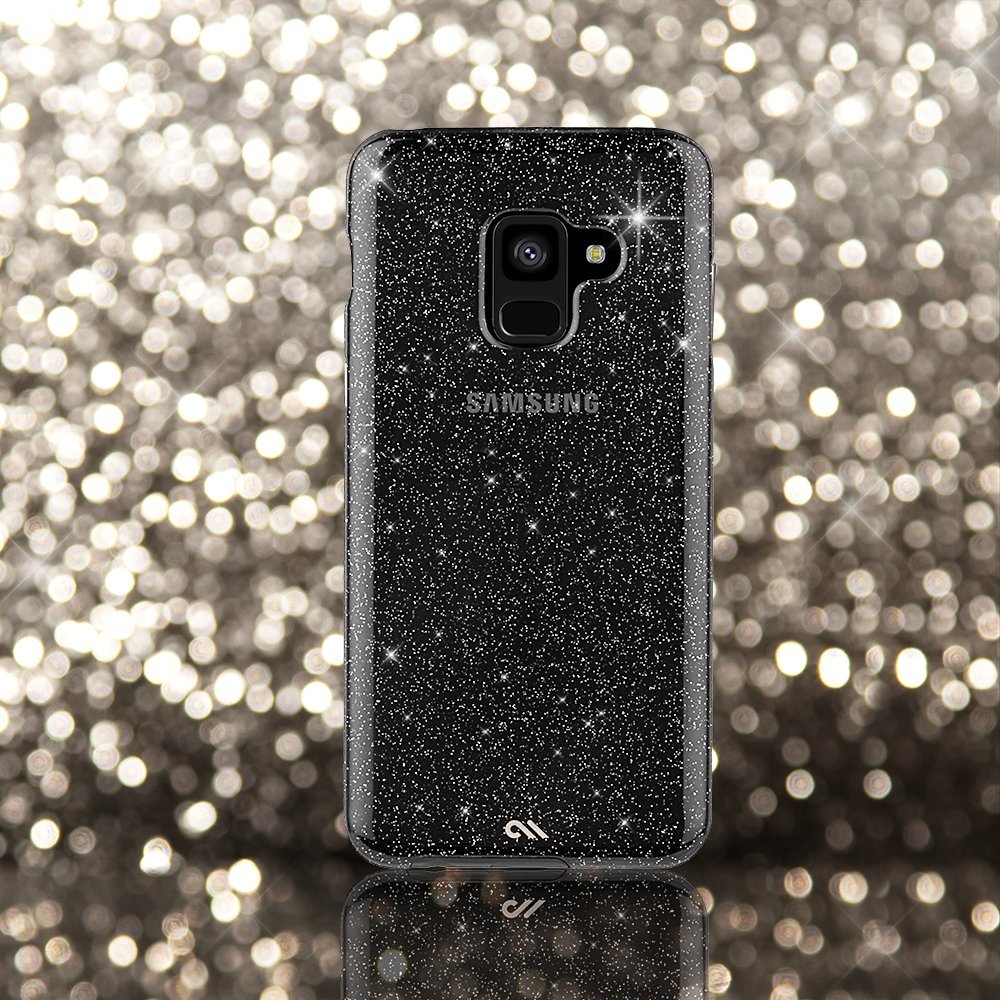 Samsung Galaxy A8 Sparkling Case - Sheer Glam Noir for Night Out