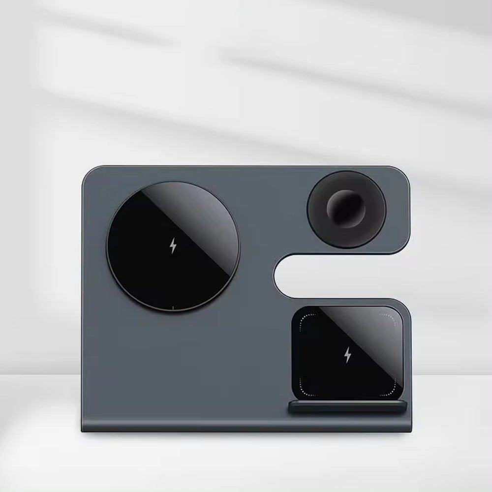 MagStorm 3-in-1 Magnetic Wireless Charger for iPhone 14/13/12, Apple Watch & AirPods - Fast Charging Stand for Home, Office & Travel