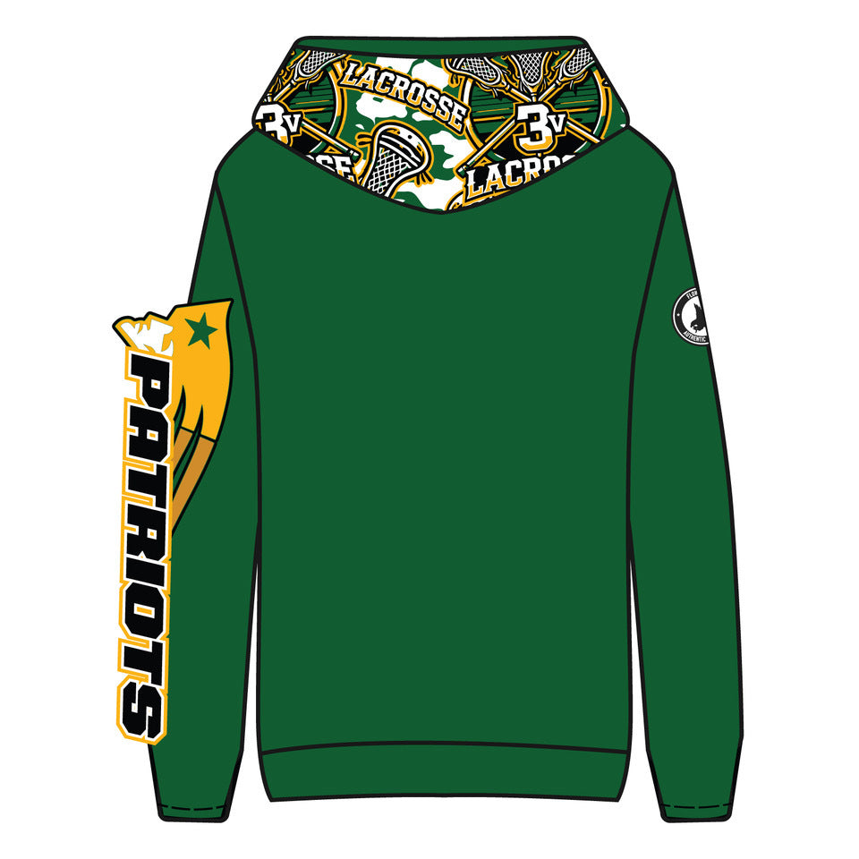 Youth & Adult Three Village Lacrosse Hoodie - Comfortable Pullover Sweatshirt for Men, Women, Teens - Perfect for Training, Games, and Casual Wear