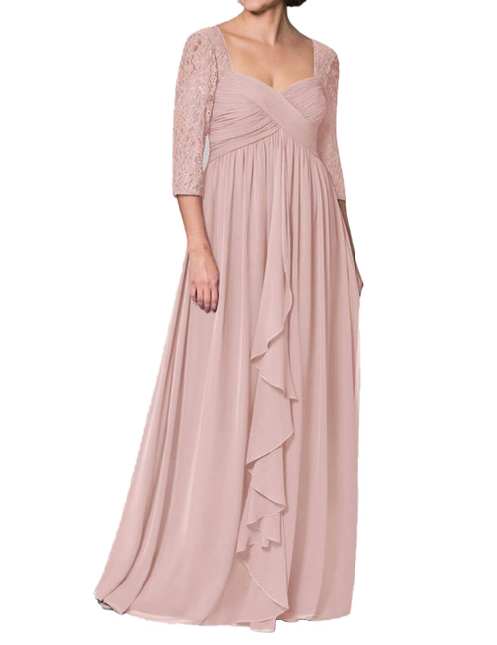 Elegant Long Sleeve Chiffon Mother of The Bride Dress - Formal Evening Gown for Weddings, Galas & Special Occasions