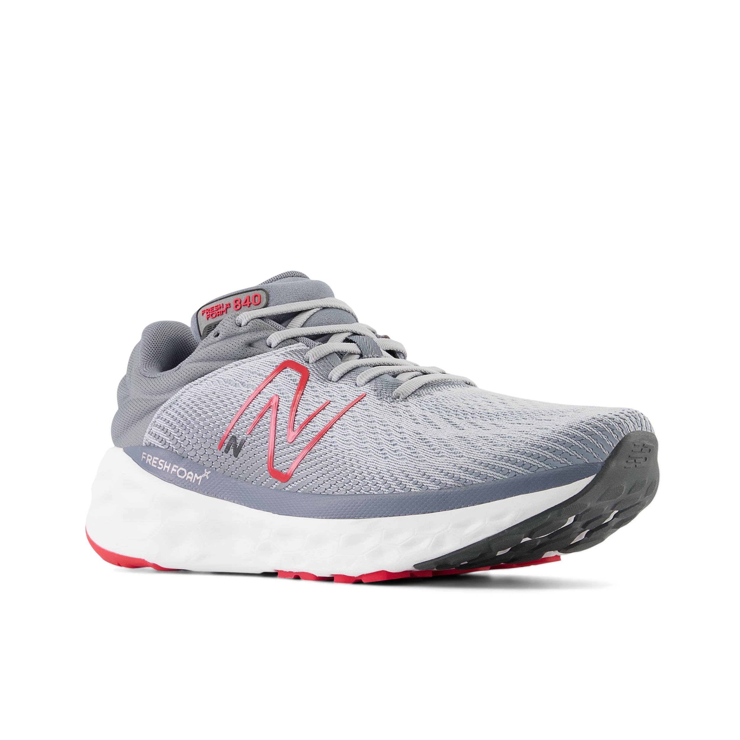 New Balance Men's Fresh Foam X 840F v1 Running Shoes - Lightweight Aluminum Grey/True Red - Perfect for Jogging, Gym Workouts & Daily Wear