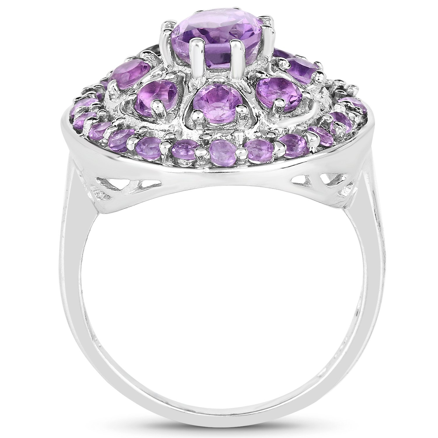 Genuine Oval Amethyst Sterling Silver Ring for Women - Size 6.00 | Elegant Purple Gemstone Jewelry Gift for Birthday, Anniversary & Special Occasions