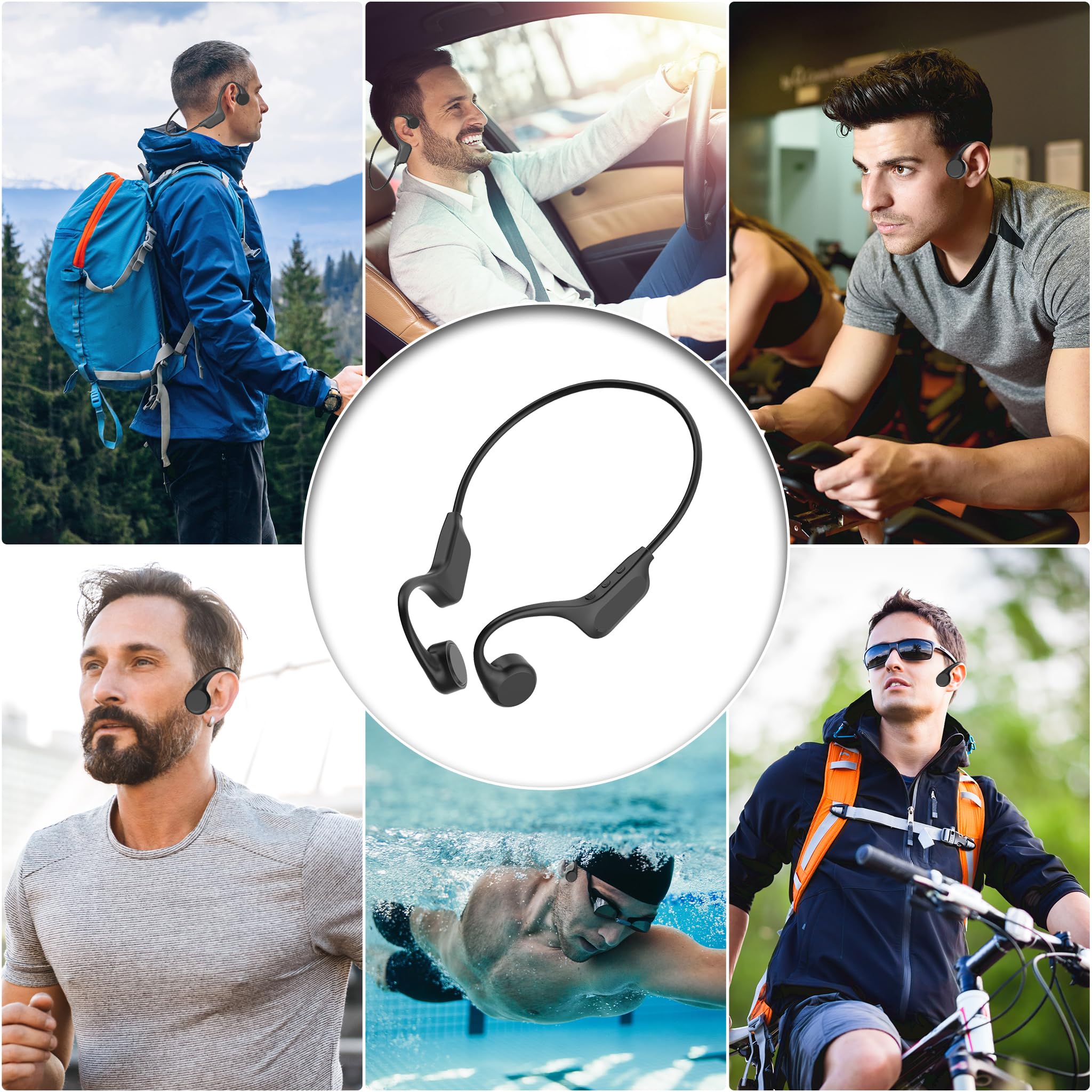Bluetooth 5.3 Bone Conduction Headphones with IPX8 Waterproof & 32GB MP3 Player - Wireless Open Ear Headphones for Swimming, Running, Cycling, Driving & Hiking - Perfect for Workouts, Commuting & Outdoor Sports